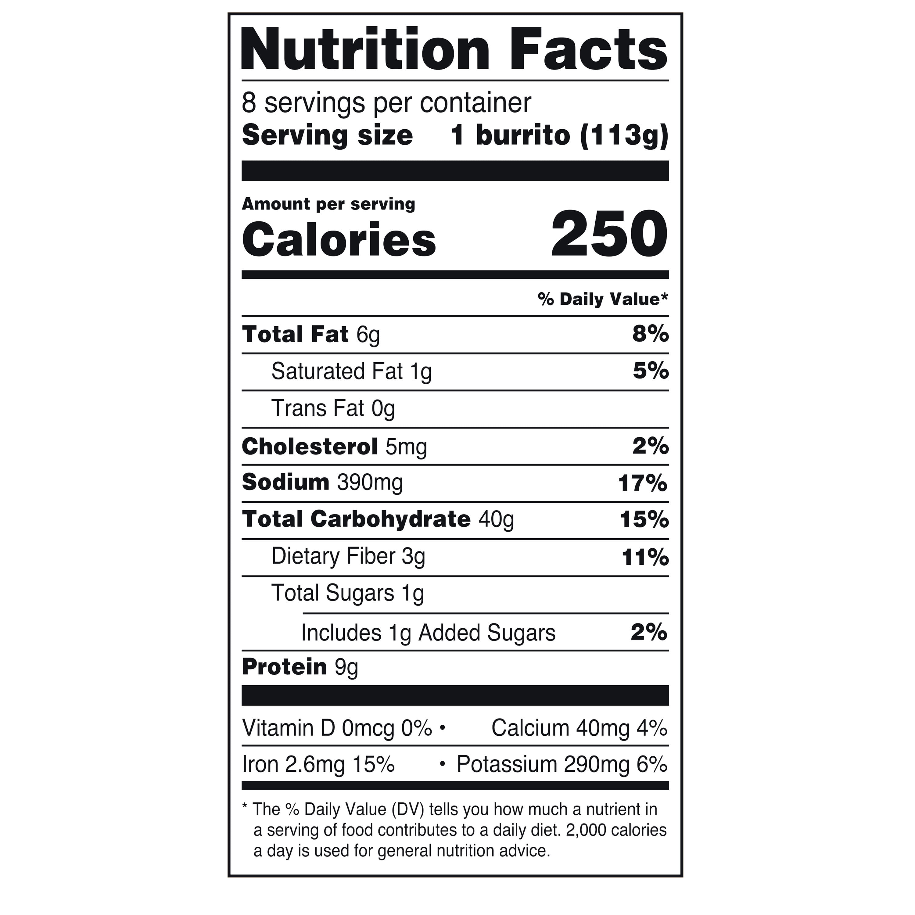 Great Value Bean & Cheese Burritos 8 Count 32 Oz Frozen