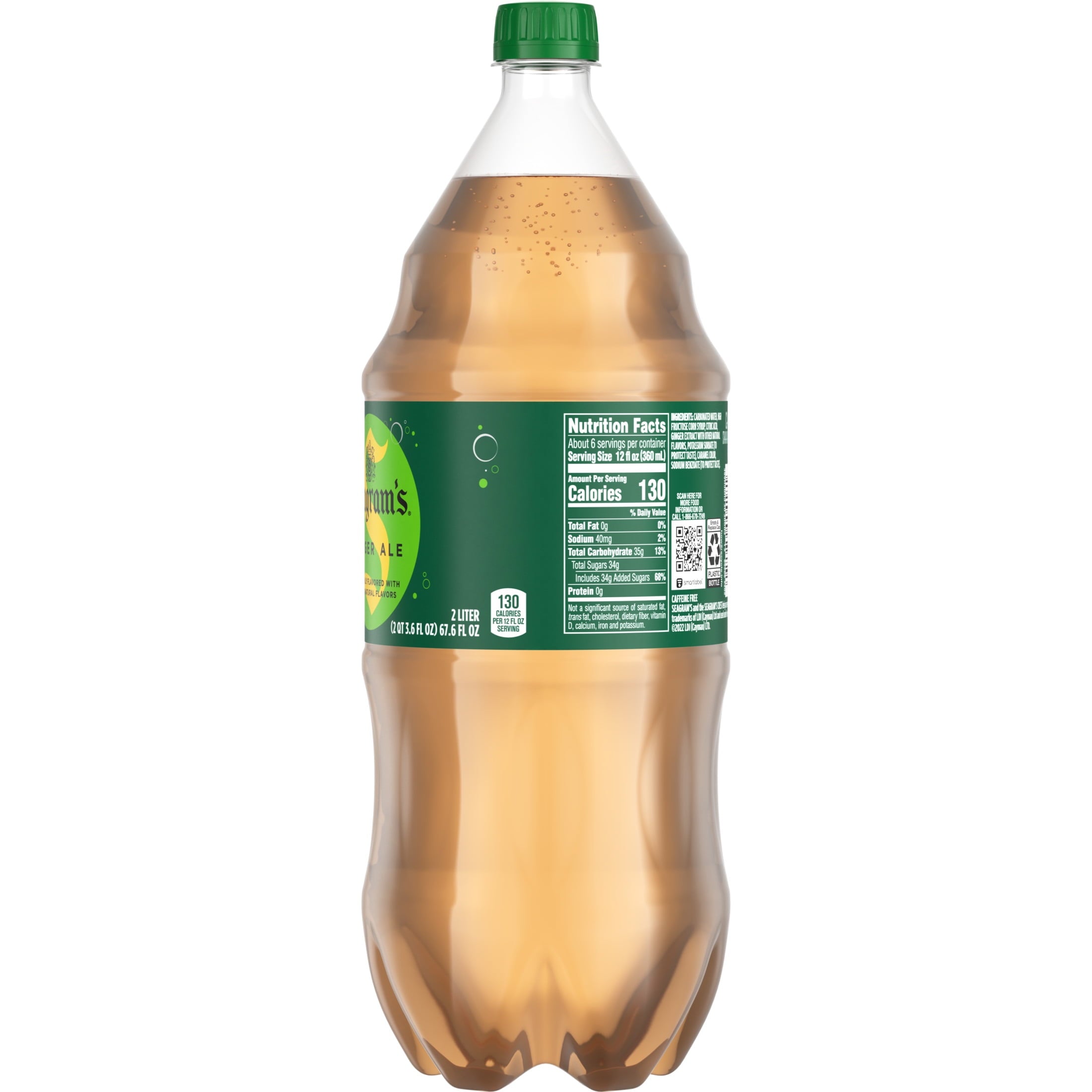 Seagram's Ginger Ale Soda Pop Bottle 2 Liter