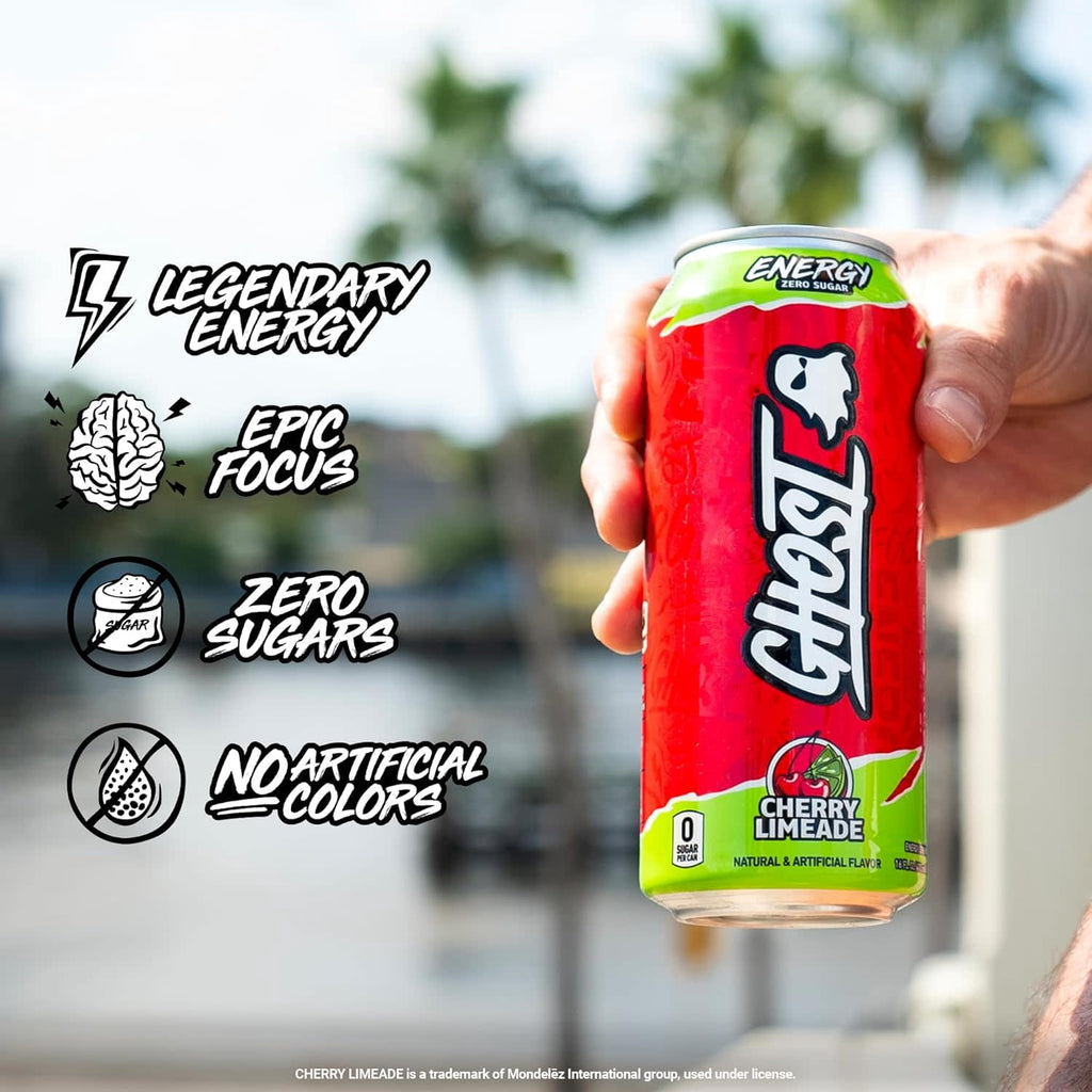 GHOST Energy Cherry Limeade Sugar Free Energy Drink 16 fl oz Single Can