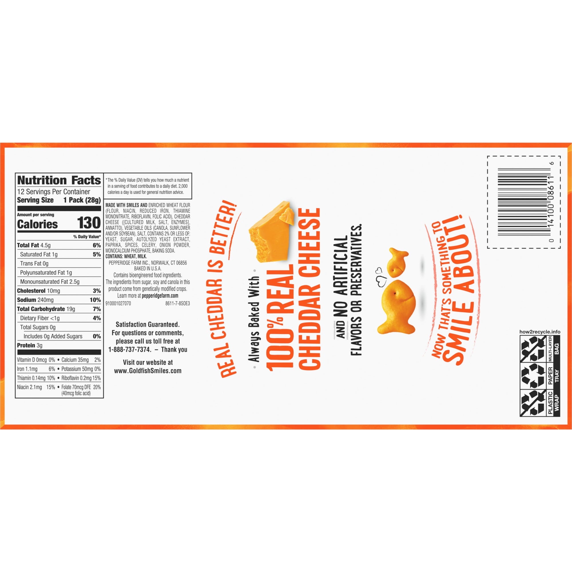 Cheddar Cheese Crackers Snack Packs 12 Count 12 Oz Goldfish