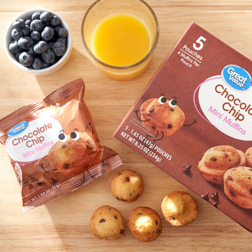 Chocolate Chip Mini Muffins 8.25 Oz 5 Count Great Value