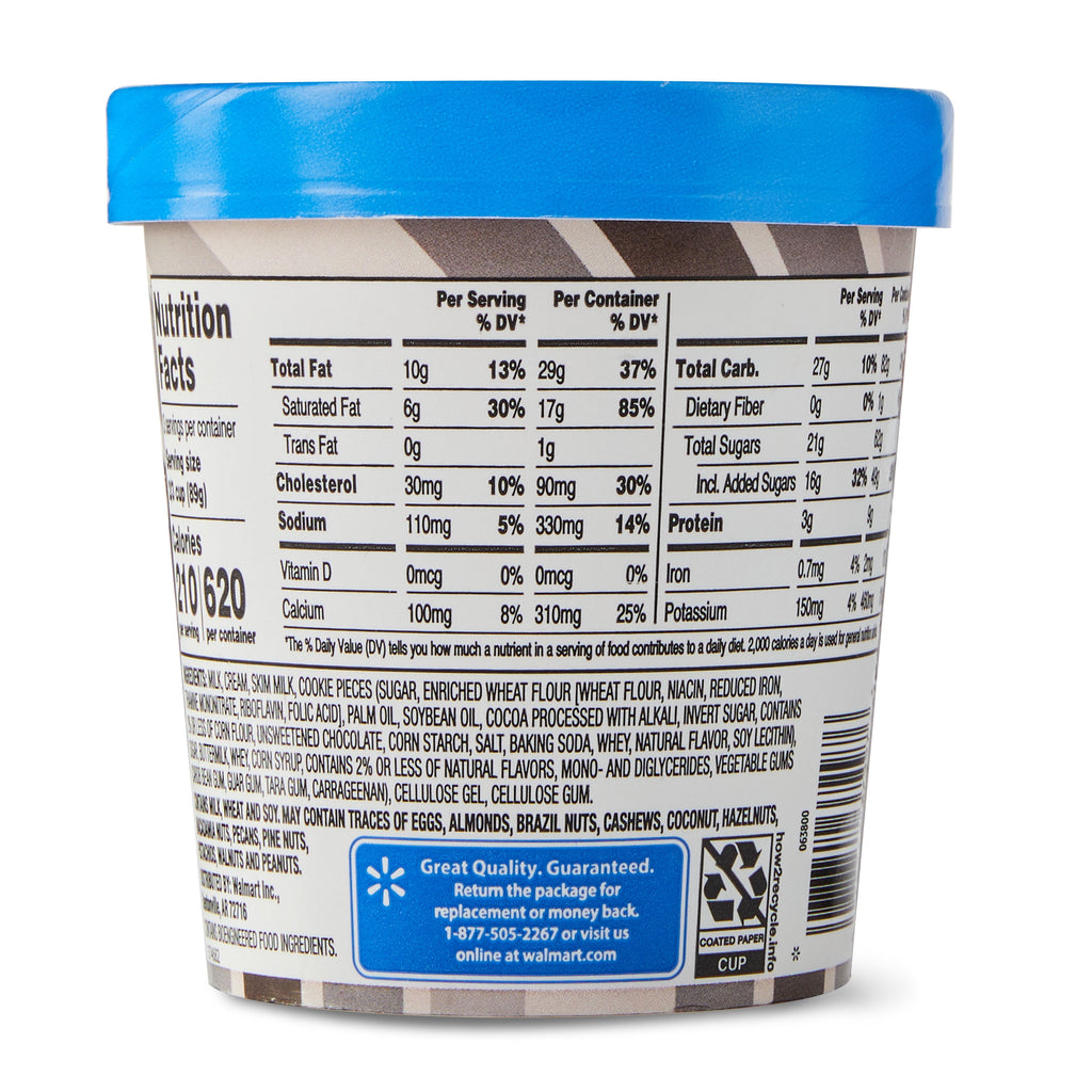 Great Value Cookies & Cream Ice Cream 16 Fl Oz