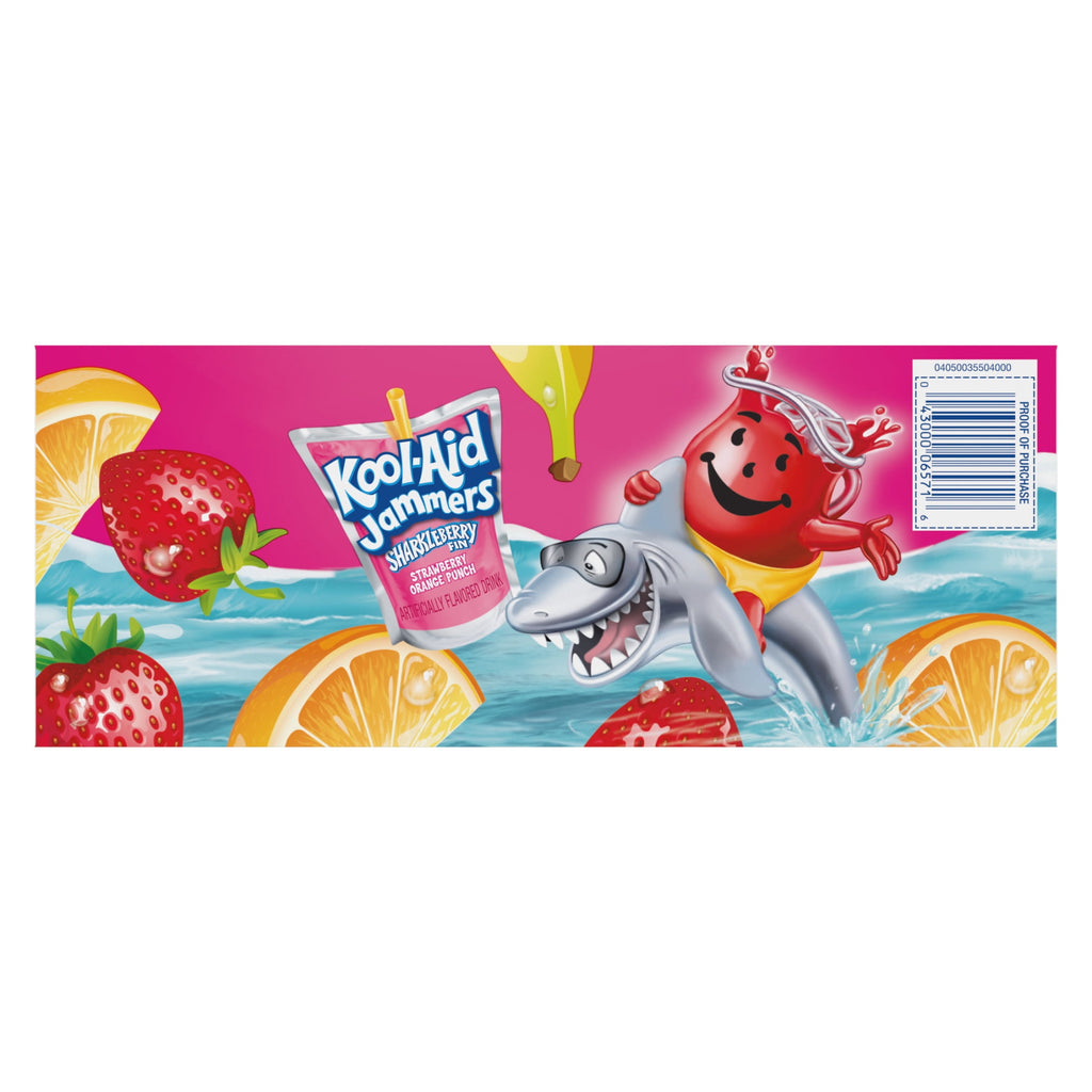 Kool-Aid Jammers Sharkleberry Fin Strawberry Orange Punch Drink Pouches 10 Count 6 fl oz