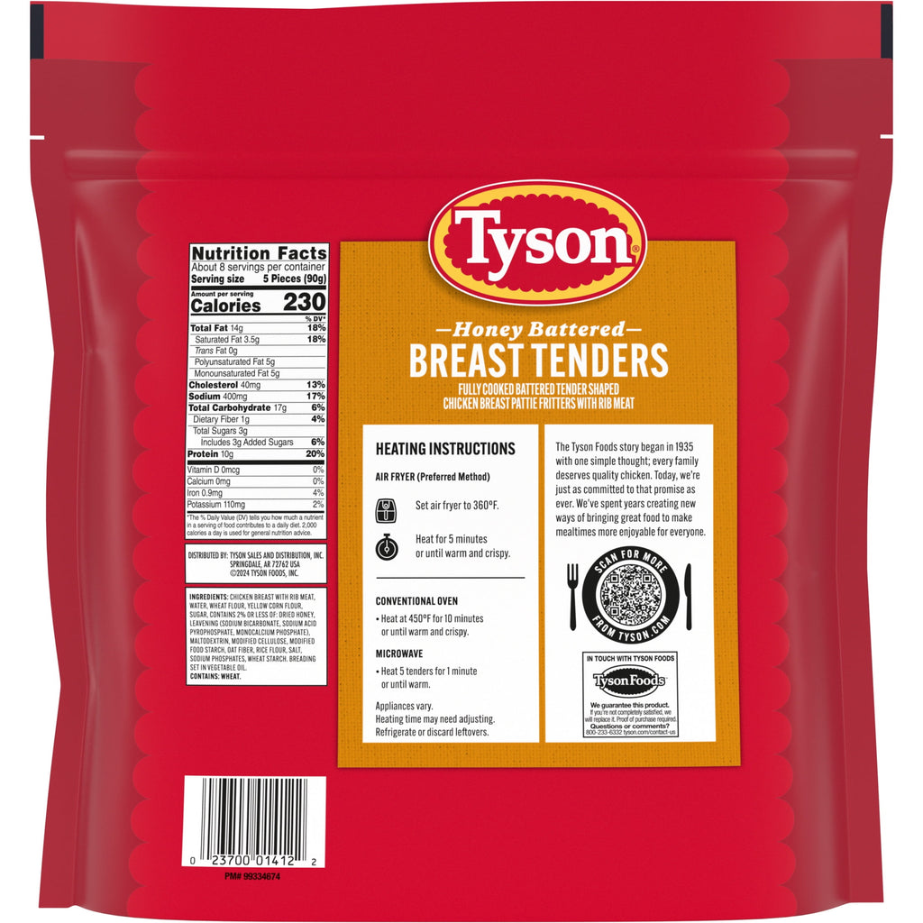 Tyson Honey Battered Breast Tenders Frozen 25.5 Oz 10g Protein