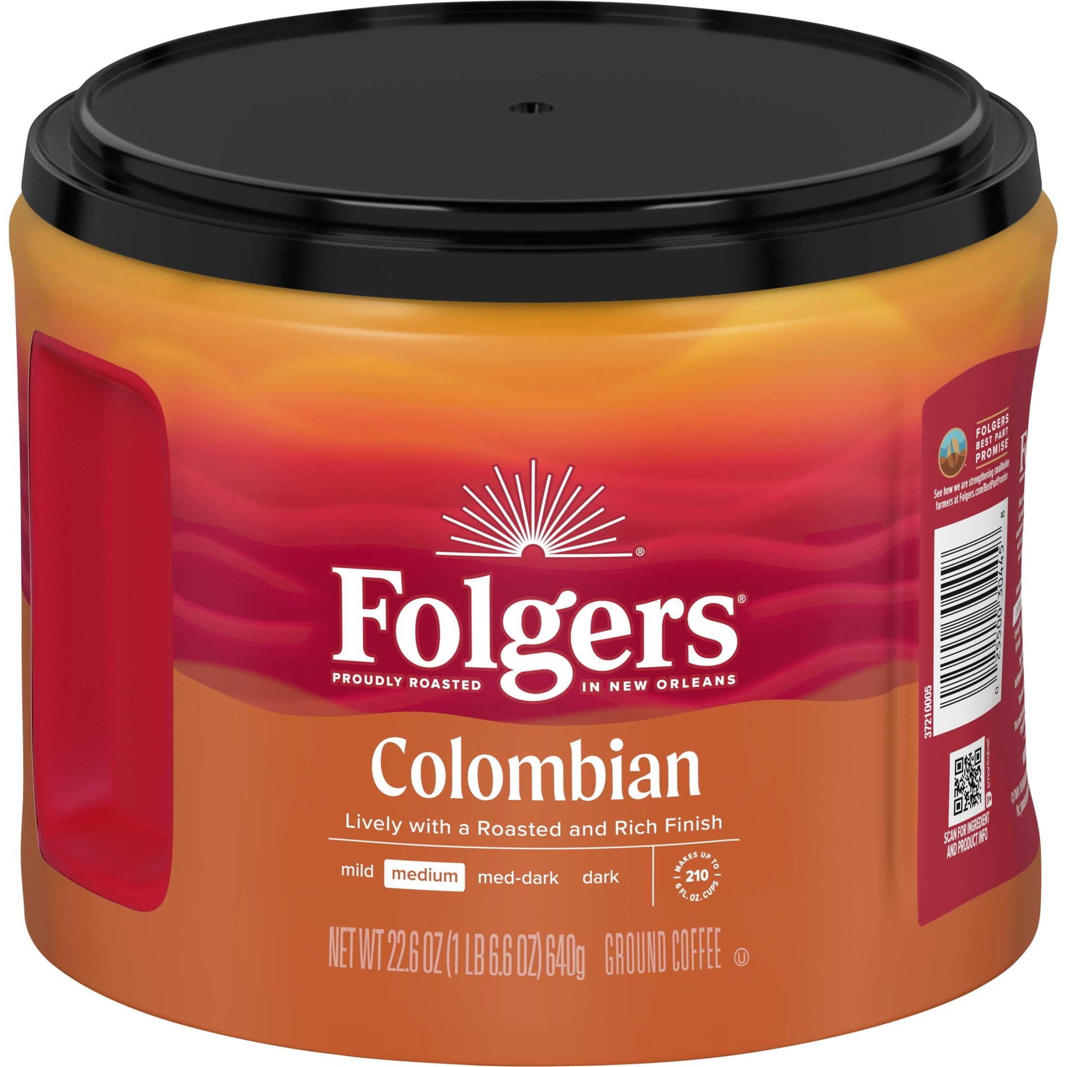 Folgers Colombian Medium Roast Ground Coffee 22.6 oz Canister