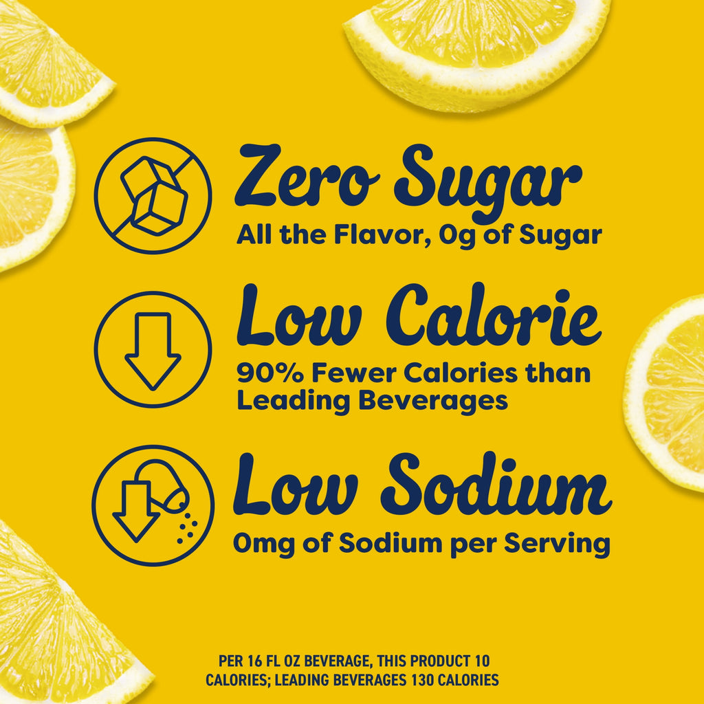 Crystal Light On The Go Naturally Decaffeinated Zero Sugar Lemonade Drink Mix 1.4 oz 10 Count
