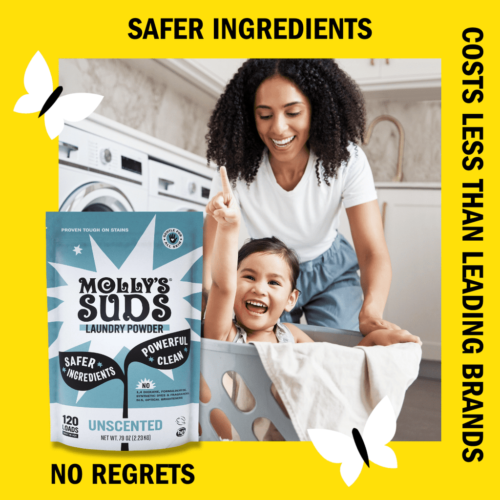 Molly's Suds Laundry Detergent Powder for Sensitive Skin Unscented 70 Loads
