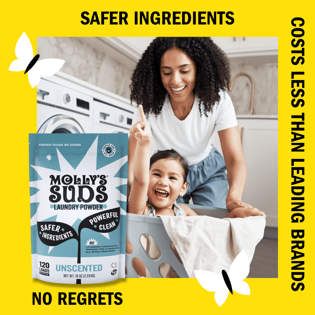Molly's Suds Laundry Detergent Powder for Sensitive Skin Unscented 70 Loads