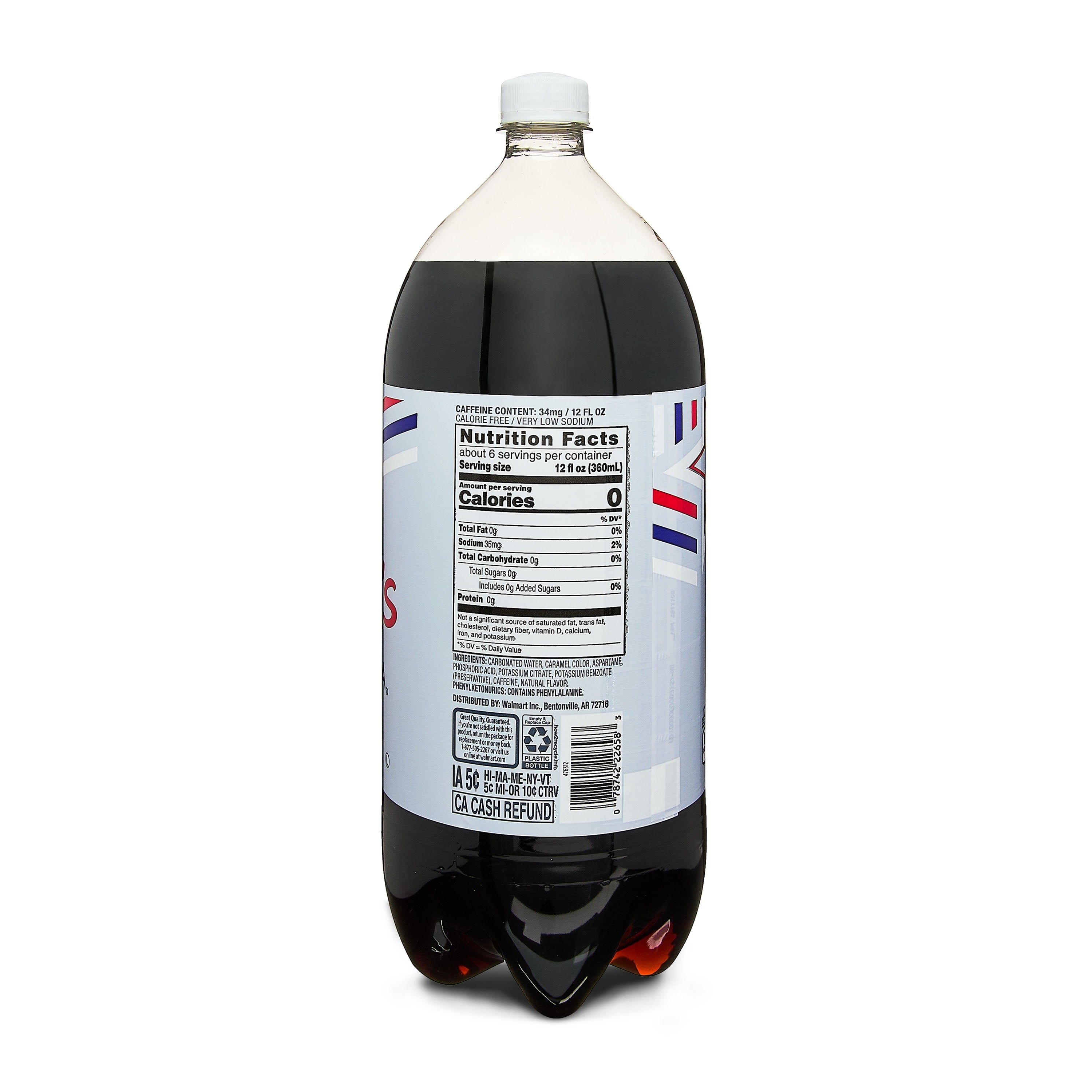 Sam's Choice Diet Cola Soda Pop Bottle 2 L