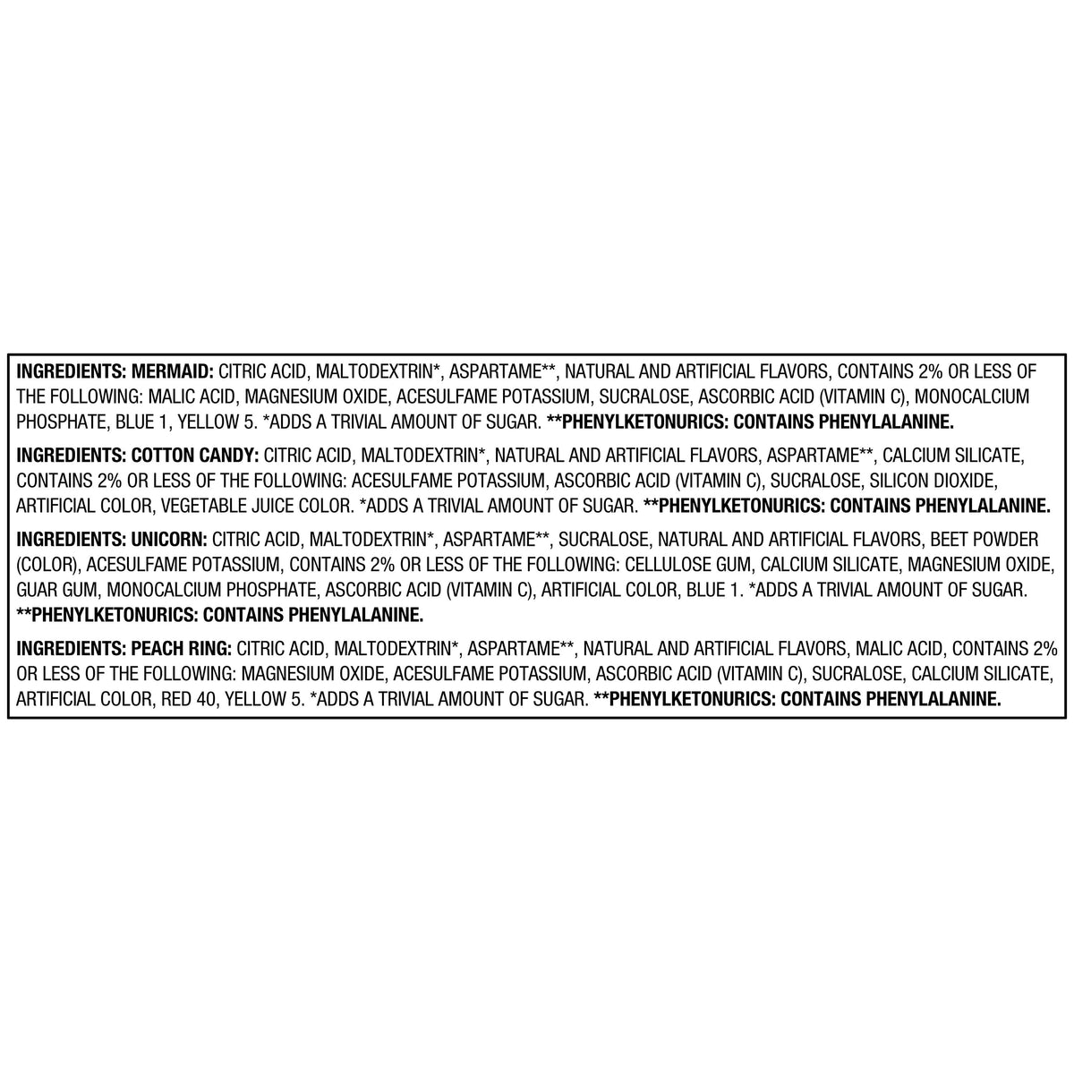 Great Value Sugar-Free WaterTok Variety Pack Drink Mix 2.53 oz 30 Count