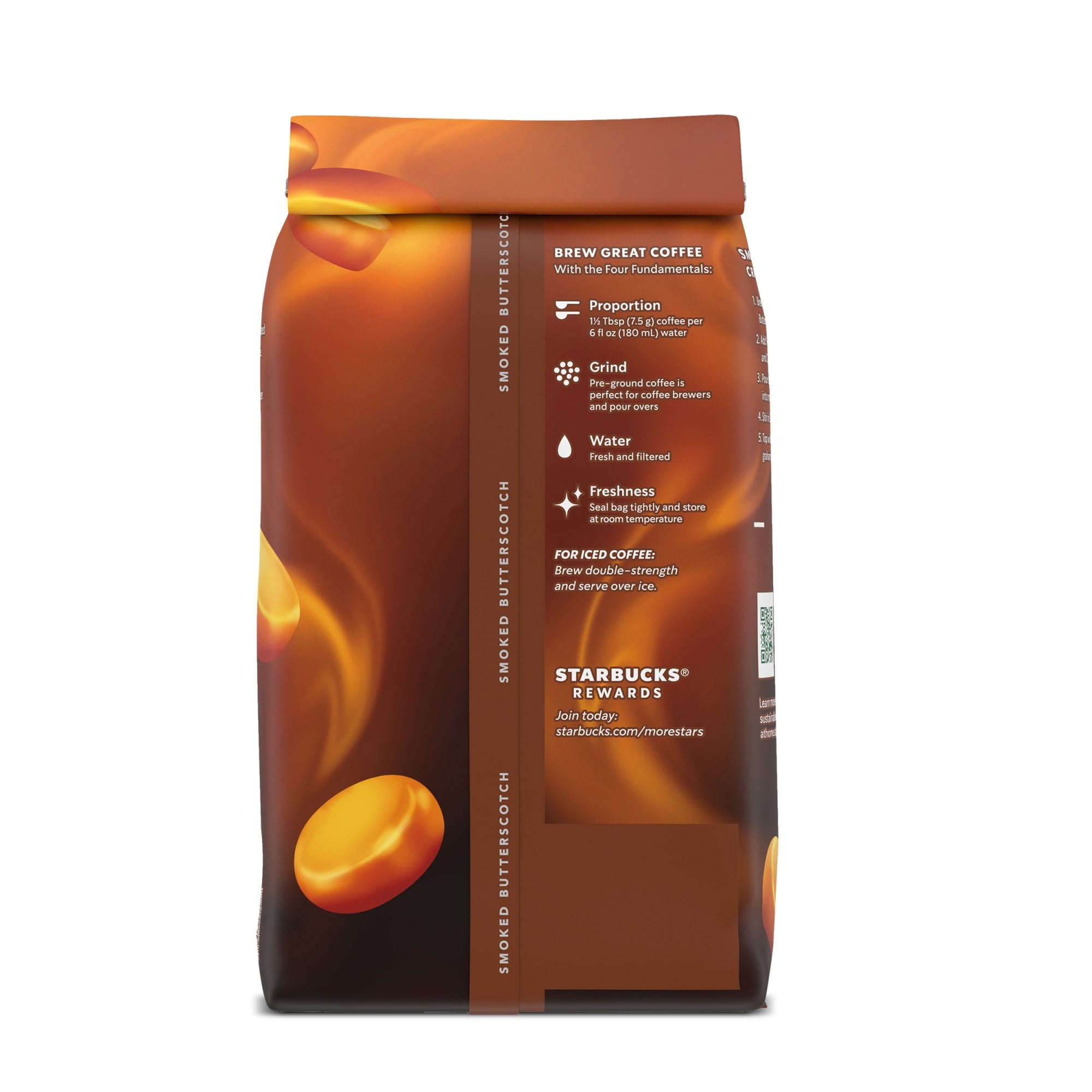 Starbucks Smoked Butterscotch Naturally Caffeinated Medium Roast Ground Coffee 17 oz Bag