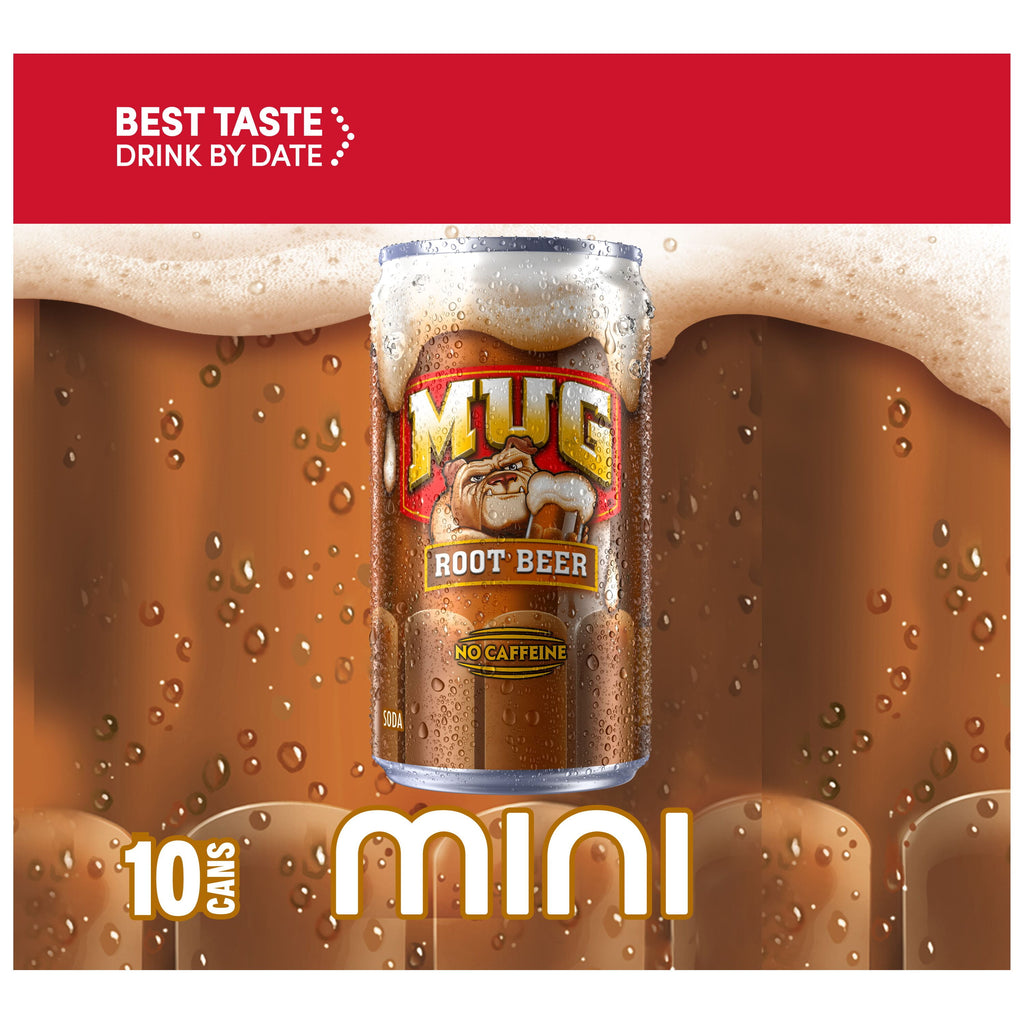 Mug Root Beer Soda Pop Mini Cans 7.5 Fl Oz 10 Pack