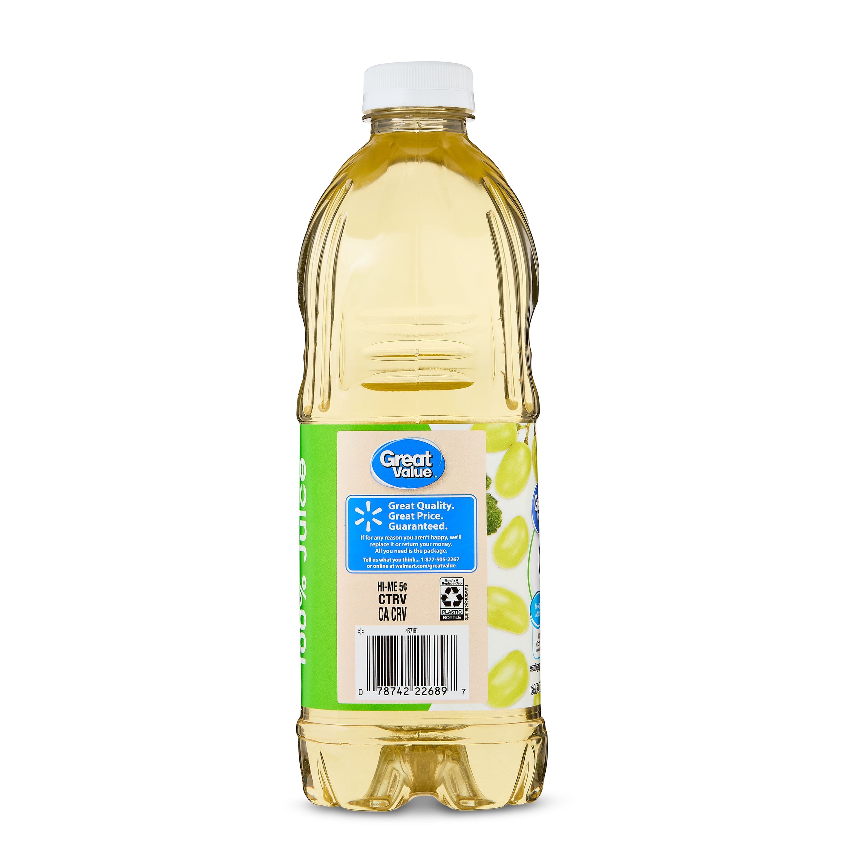 Great Value 100% White Grape Juice 64 fl oz Bottle