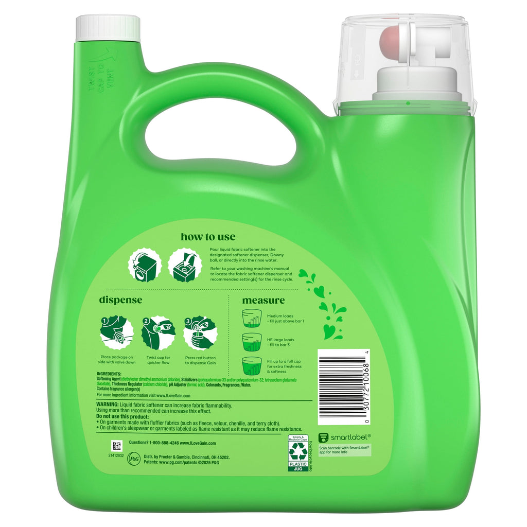 Gain Liquid Fabric Softener Moonlight Breeze Scent 140 fl oz 190 Loads