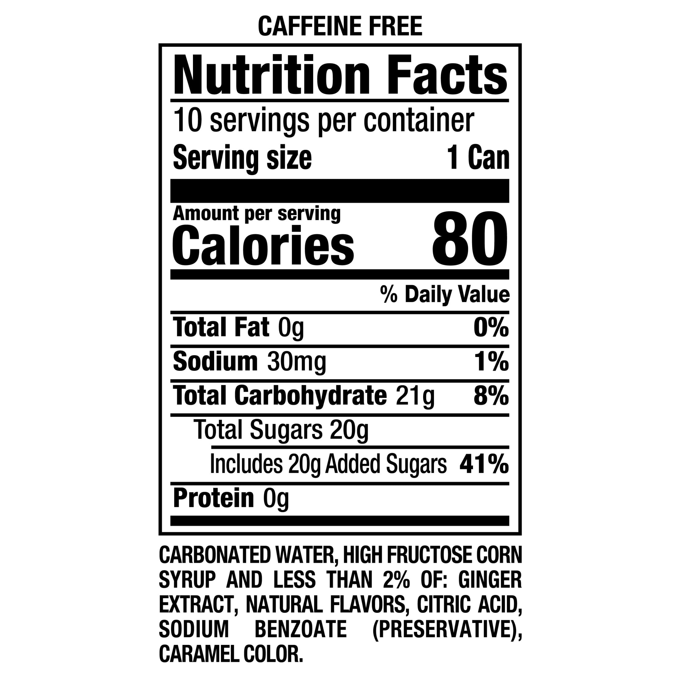 Canada Dry Caffeine Free Ginger Ale Soda Pop Cans 7.5 Fl Oz 10 Pack