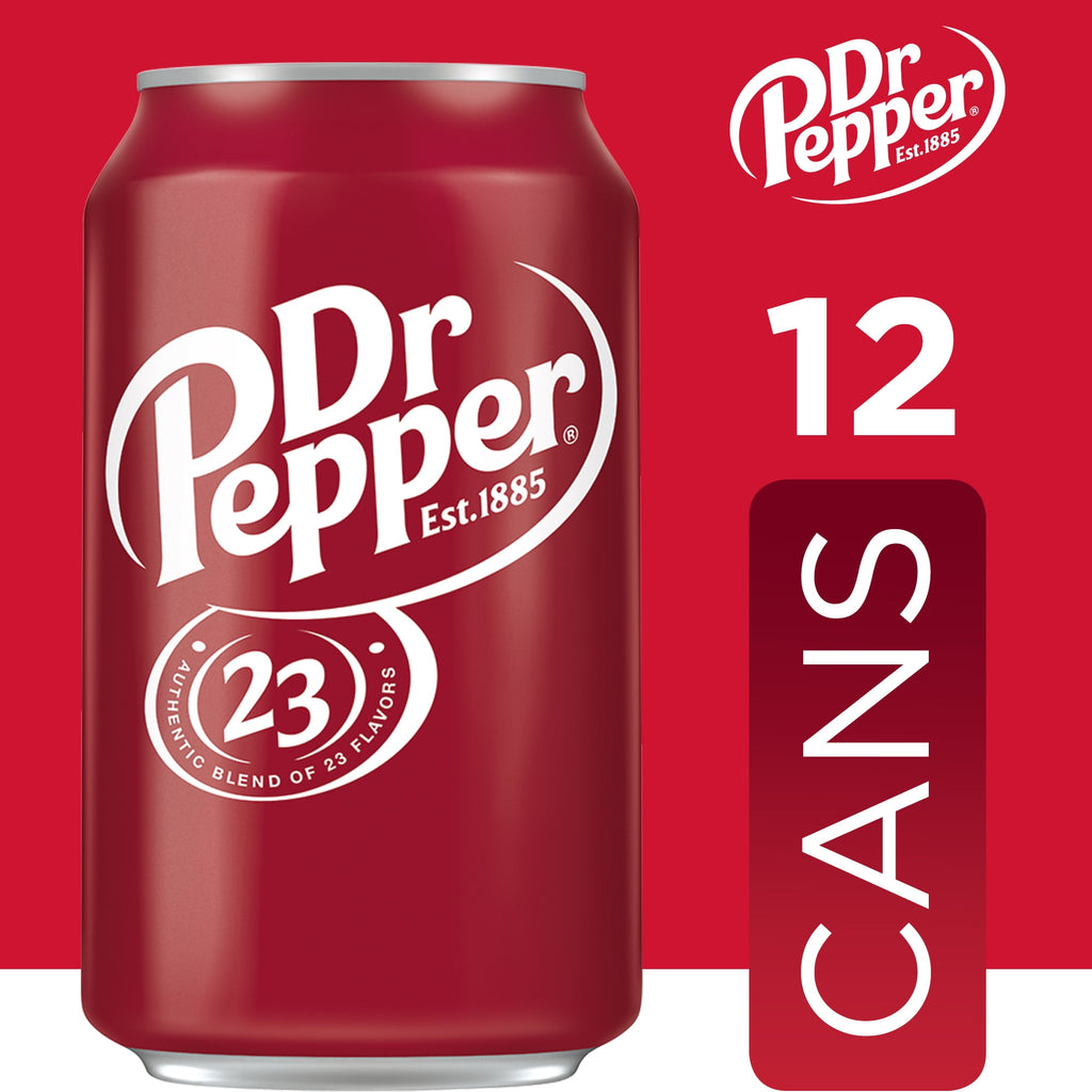 Dr Pepper Soda Pop Cans 12 Fl Oz 12 Pack