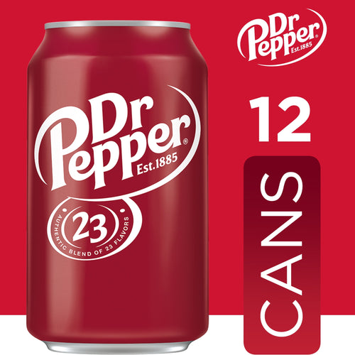 Dr Pepper Soda Pop Cans 12 Fl Oz 12 Pack