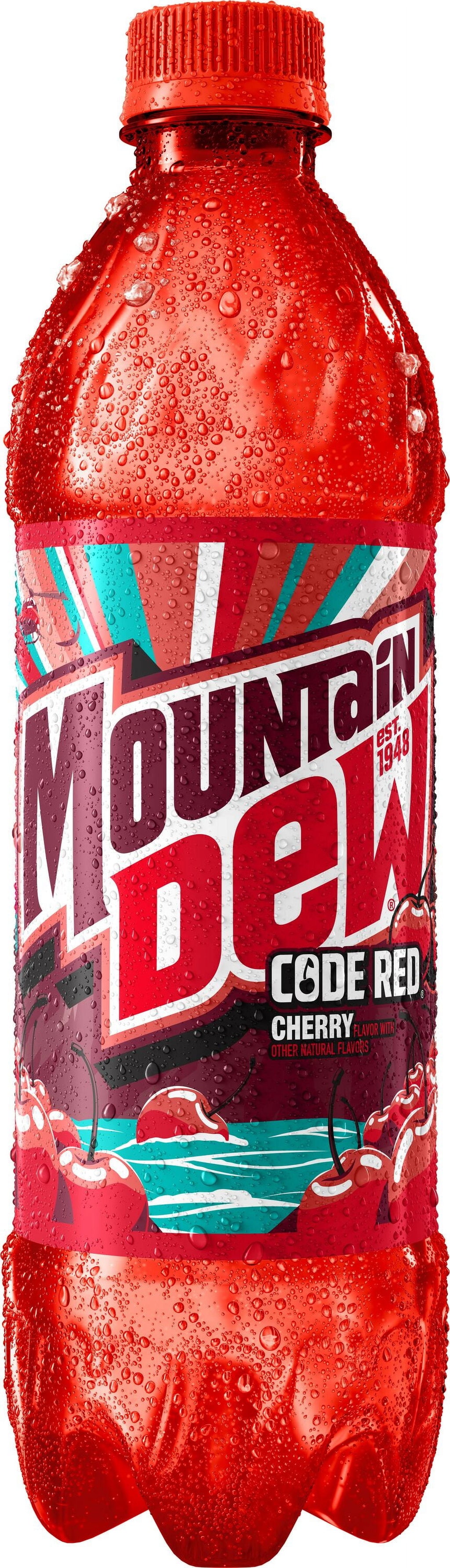 Mountain Dew Code Red Cherry Soda Pop Bottles 16.9 Fl Oz 6 Pack