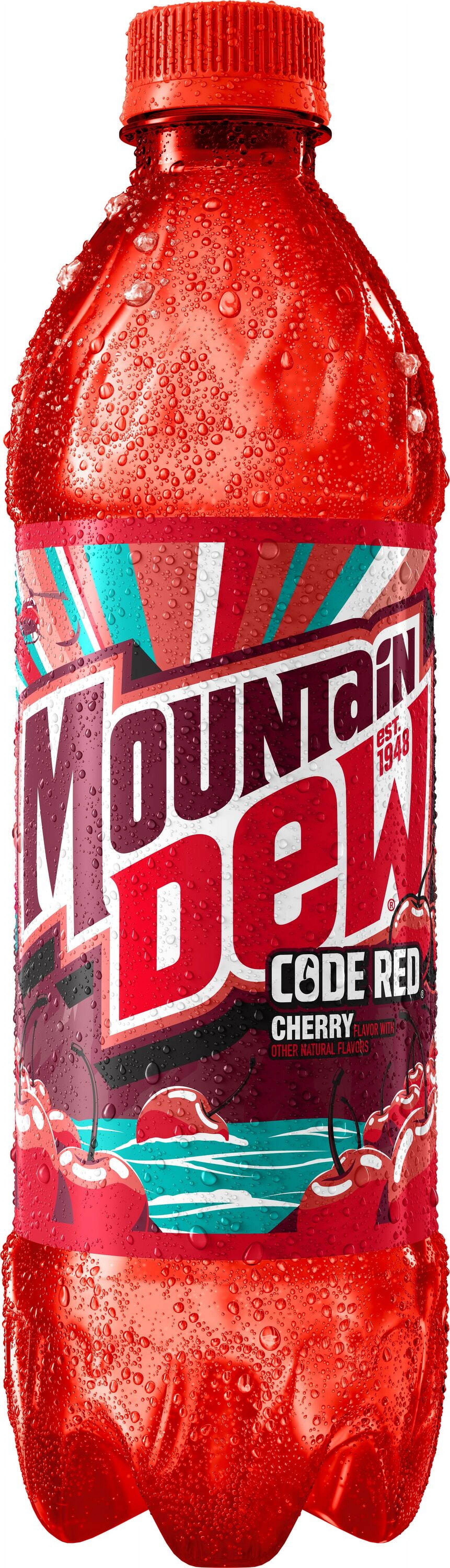 Mountain Dew Code Red Cherry Soda Pop Bottles 16.9 Fl Oz 6 Pack