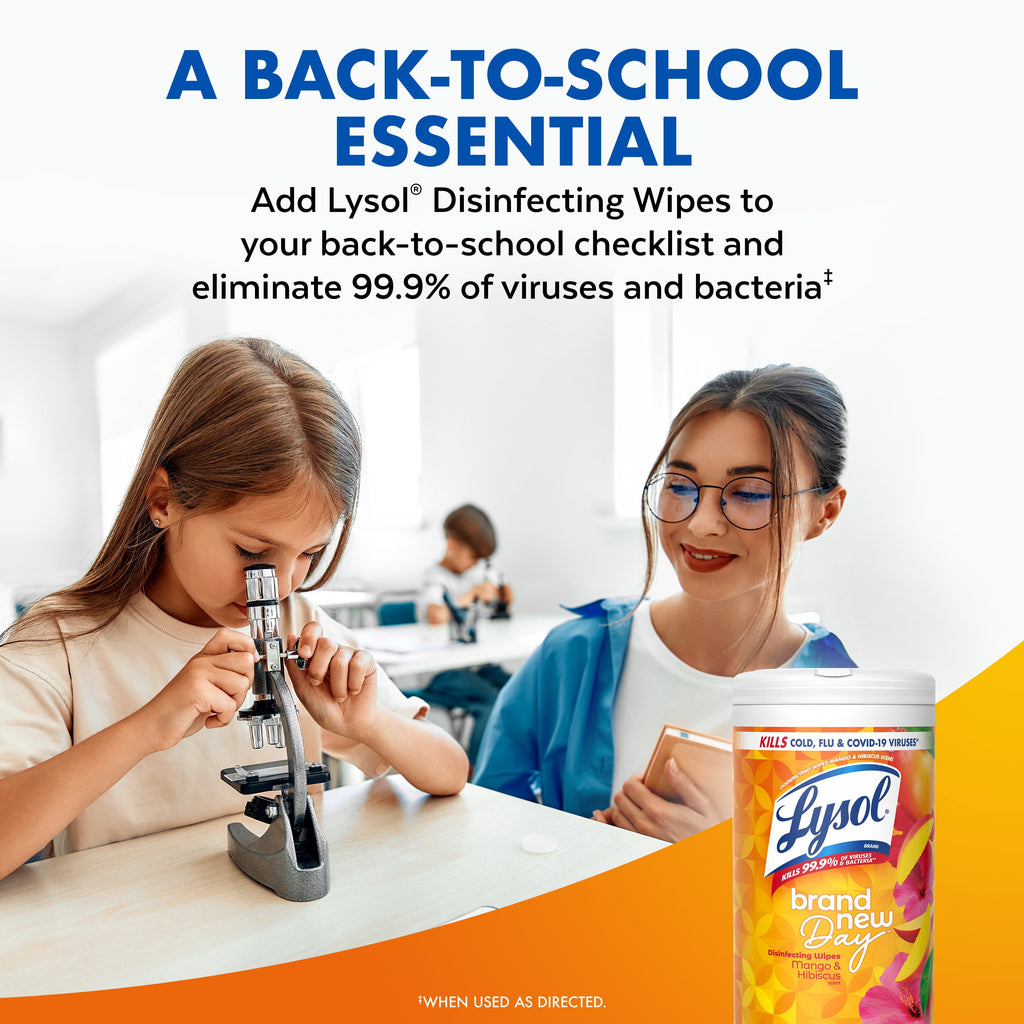 Lysol Disinfecting Wipes Mango & Hibiscus Scent 80 Count