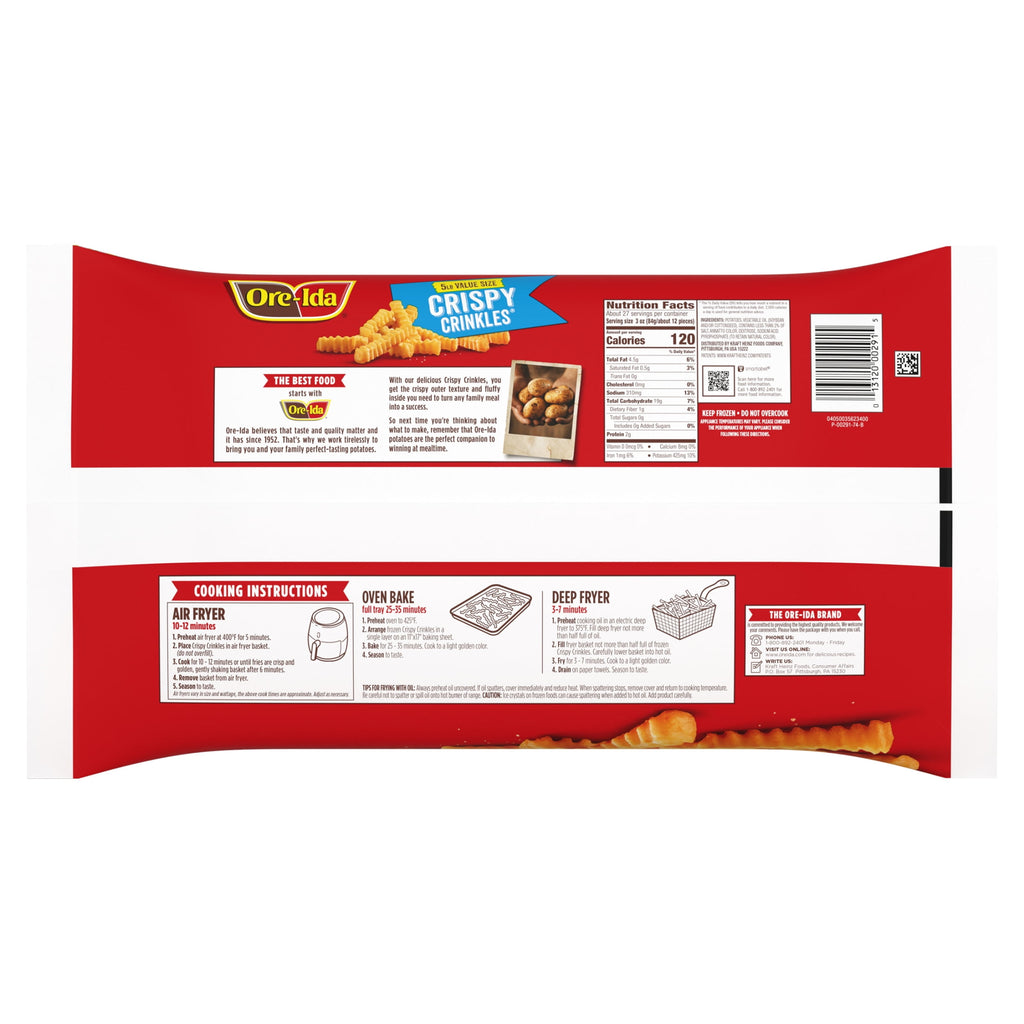 Ore-Ida Crispy Crinkles French Fried Frozen Potatoes 5 Lb