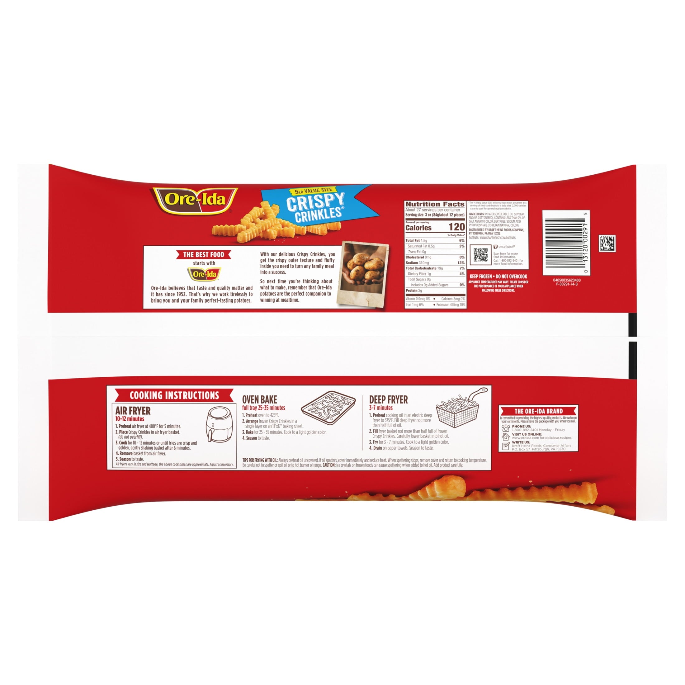 Ore-Ida Crispy Crinkles French Fried Frozen Potatoes 5 Lb