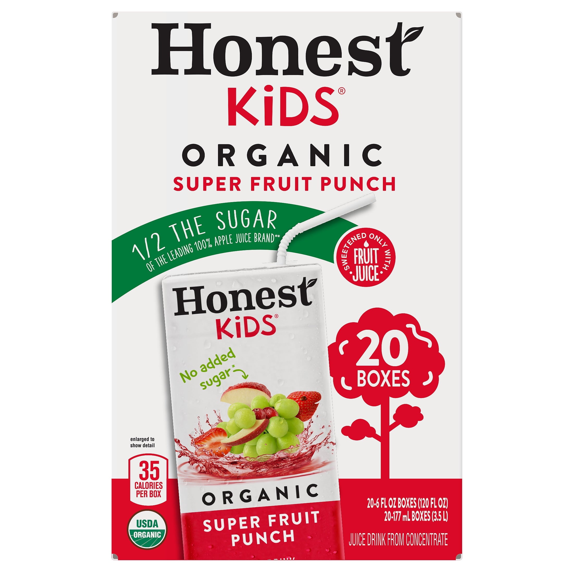 Honest Kids Super Fruit Punch Organic Juice Drink 6 fl oz 20 Pack