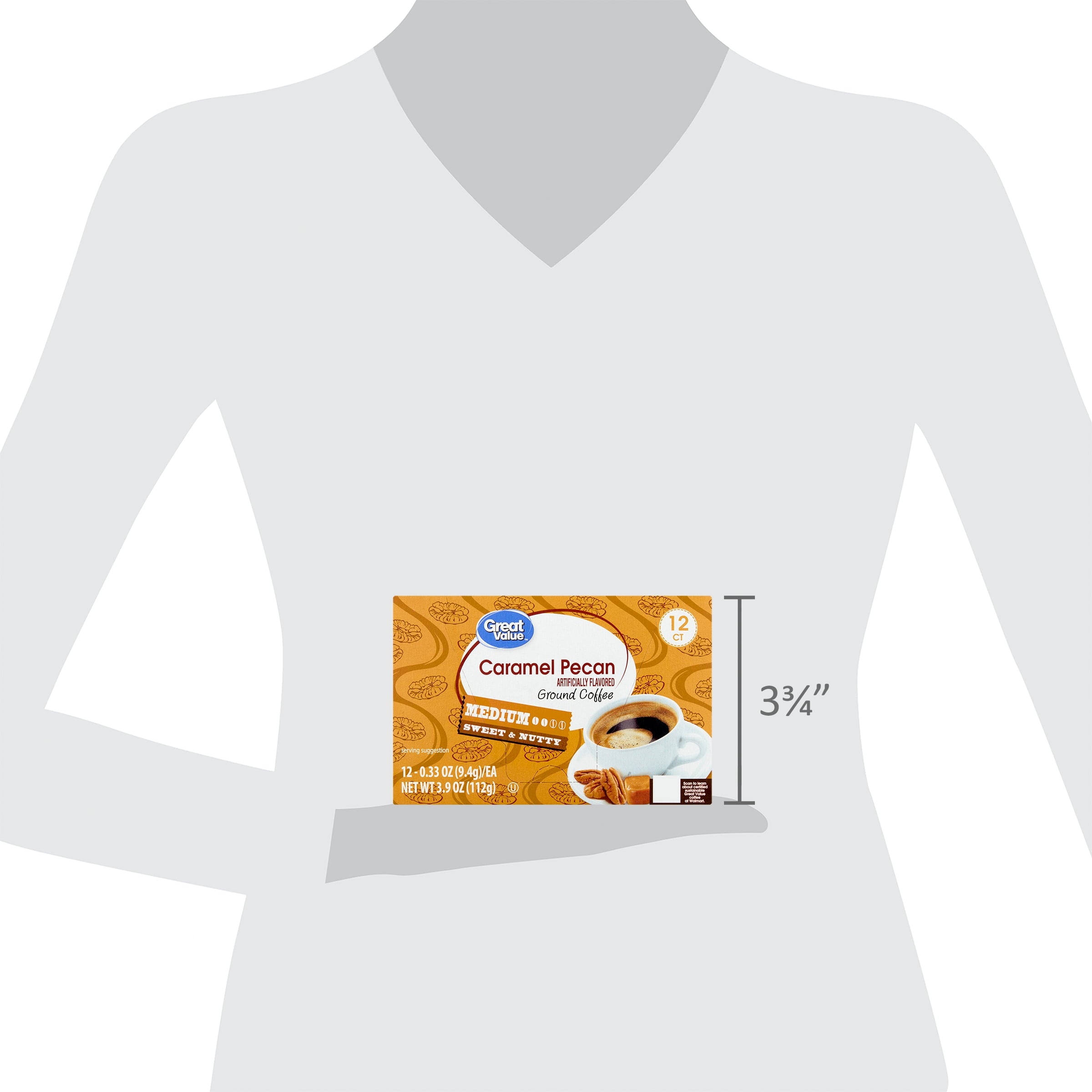 Great Value Caramel Pecan Medium Roast Coffee Pods 12 Count