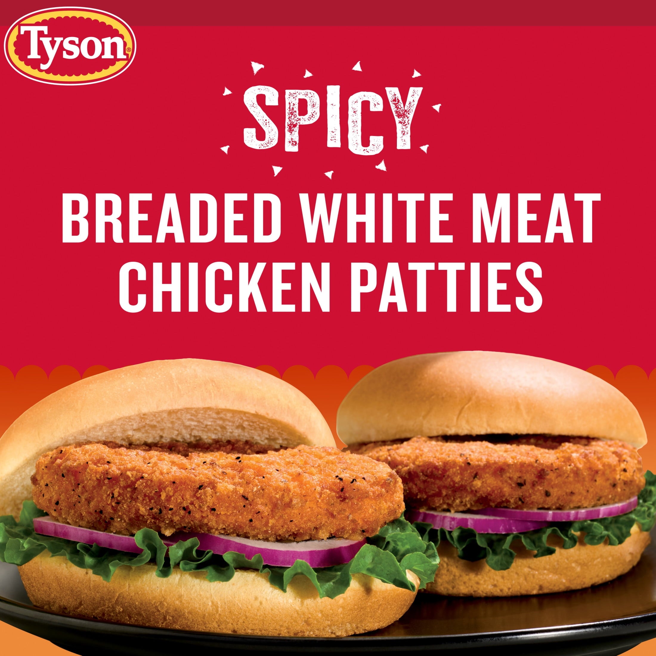 Tyson White Meat Spicy Breaded Chicken Patties 23 Oz Frozen