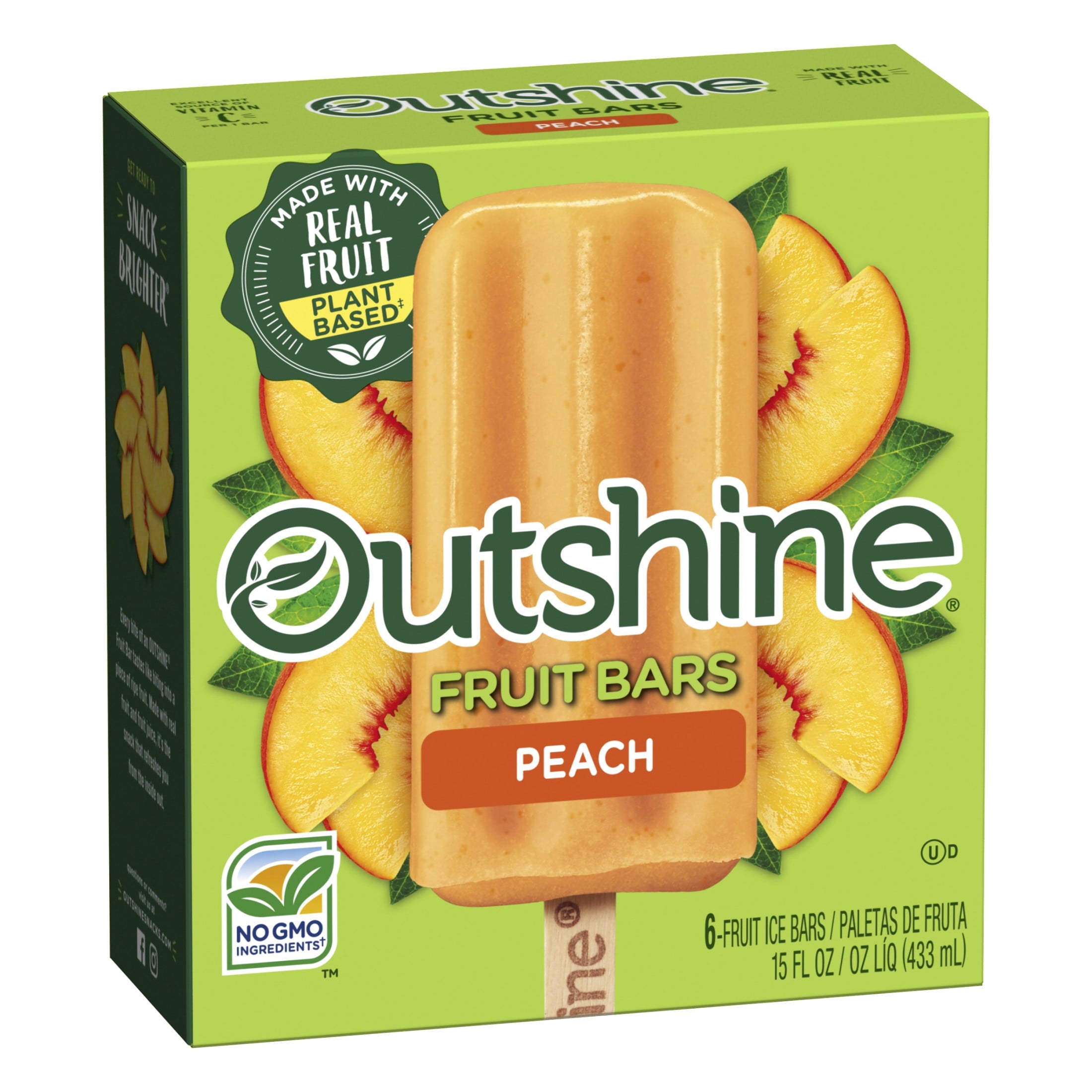Outshine Peach Frozen Fruit Bars 6 Count 15 Fl Oz