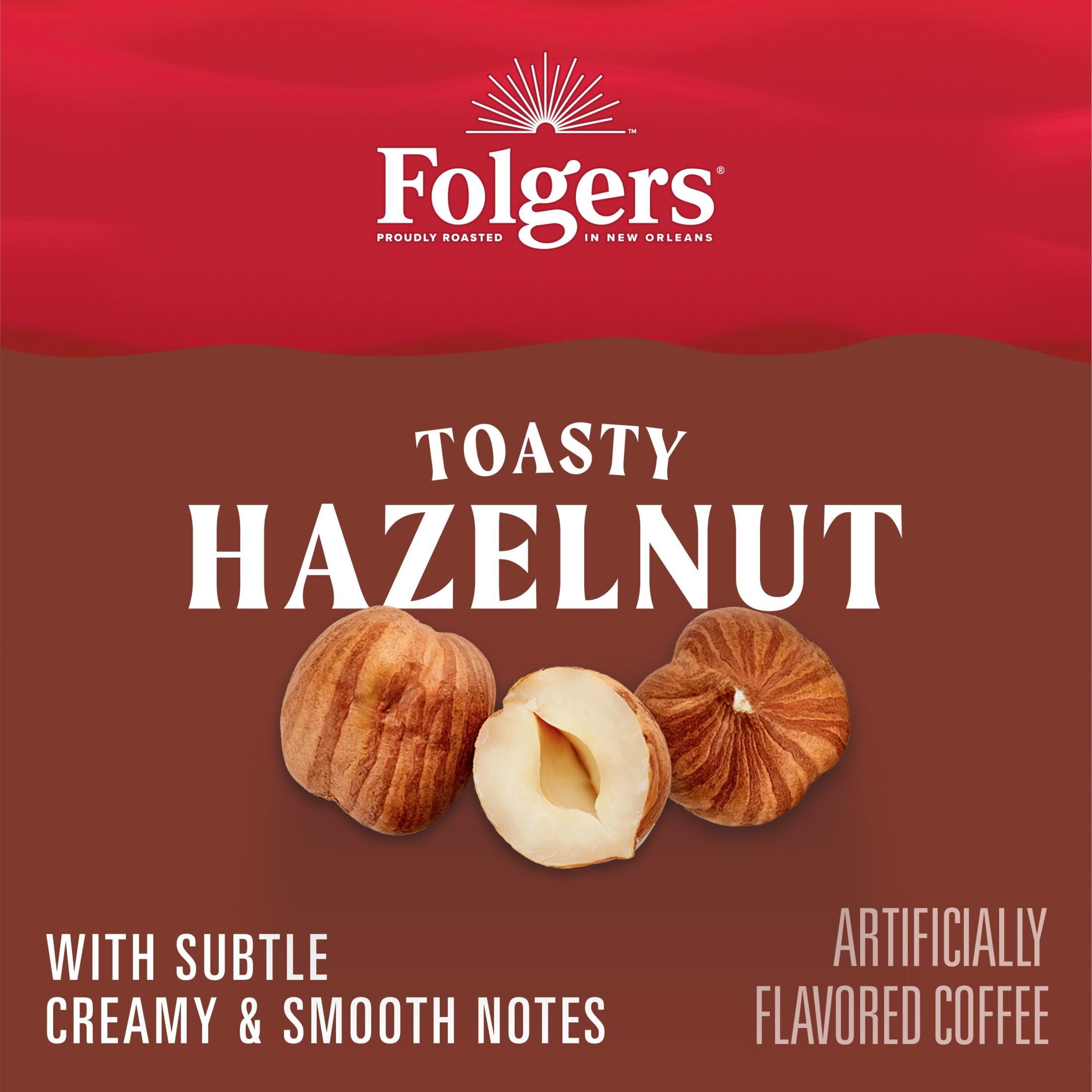 Folgers Toasty Hazelnut Artificially Flavored Ground Coffee 9.6 oz Canister