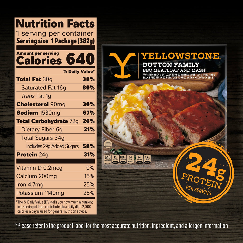 Yellowstone BBQ Meatloaf & Mashed Potatoes Frozen Meal 13.5 Oz
