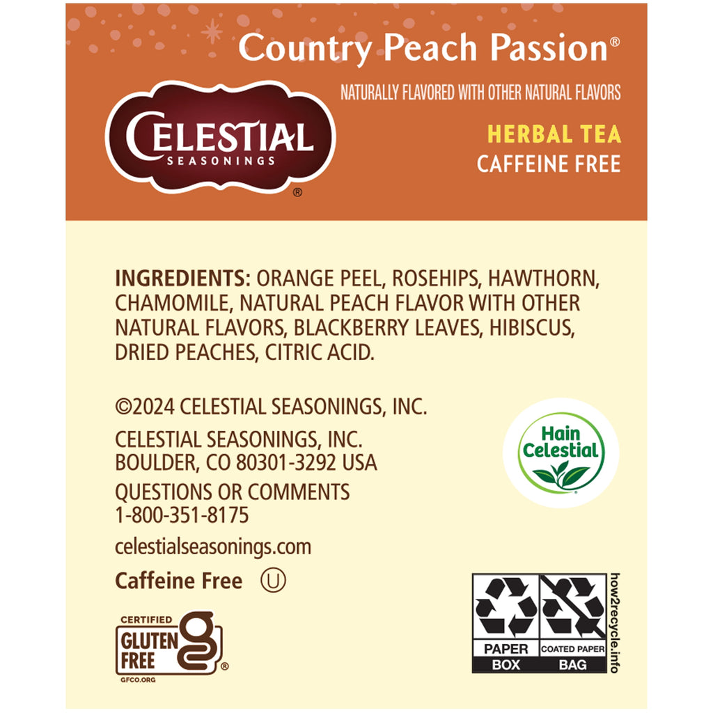 Celestial Seasonings Country Peach Passion Caffeine-Free Herbal Tea Bags 1.7 oz 20 Count