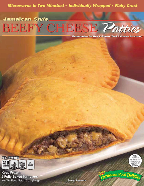 Caribbean Food Delights Jamaican Style Beefy Cheese Patties 10 Oz Frozen 2 Count