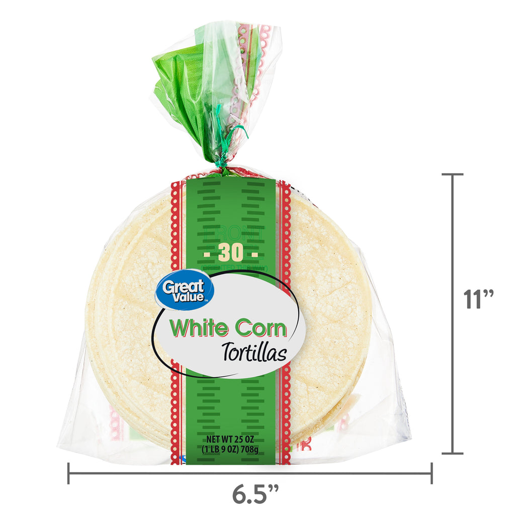 White Corn Tortillas 30 Count Great Value