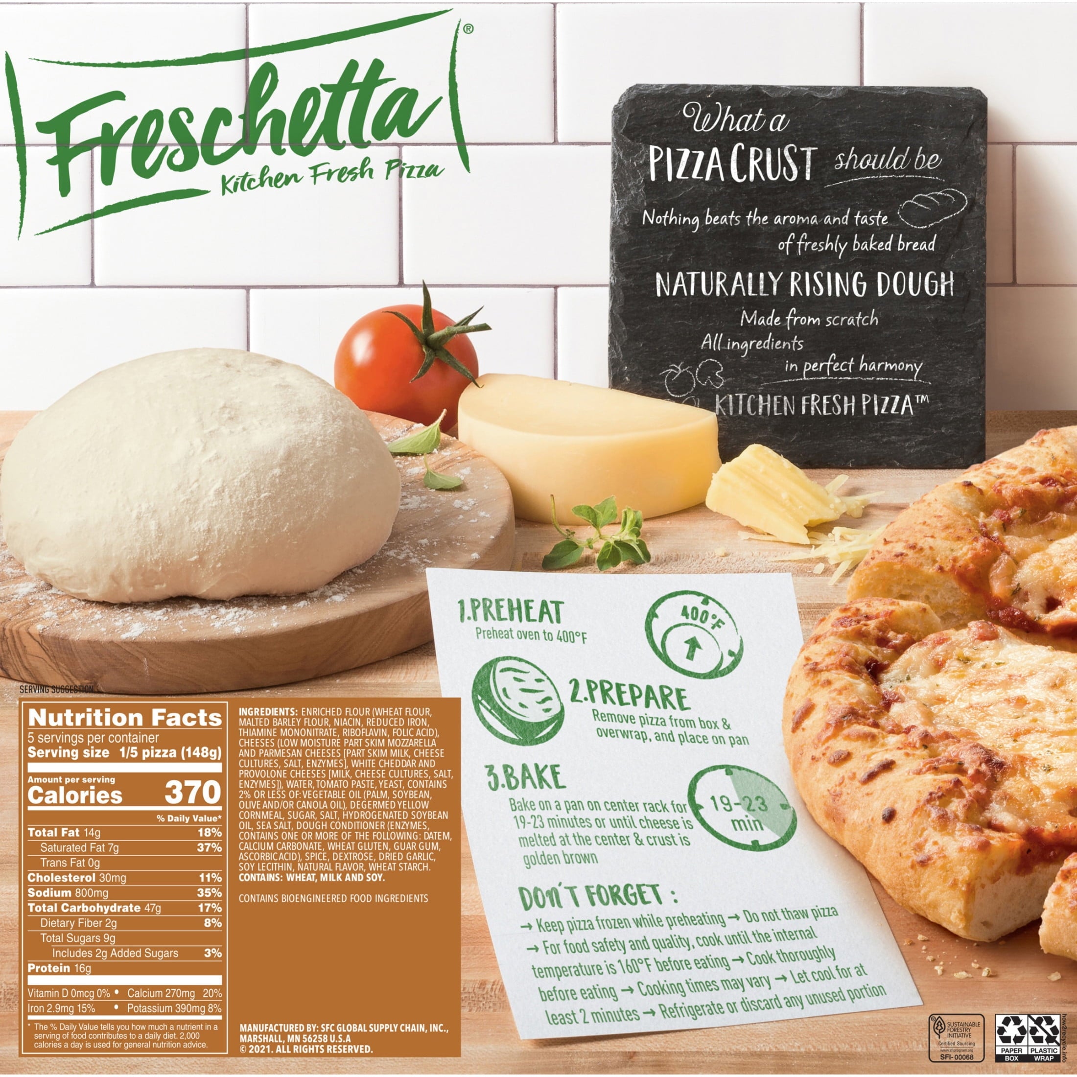 Freschetta Four Cheese Naturally Rising Crust Frozen Pizza 26.11 Oz
