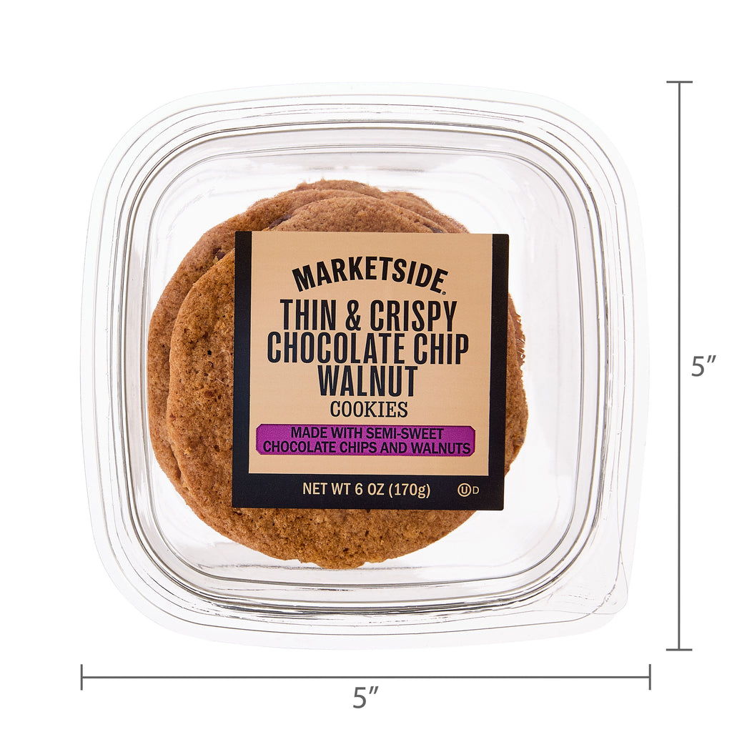 Thin & Crispy Chocolate Chip Walnut Cookies 6 Oz 8 Count Marketside