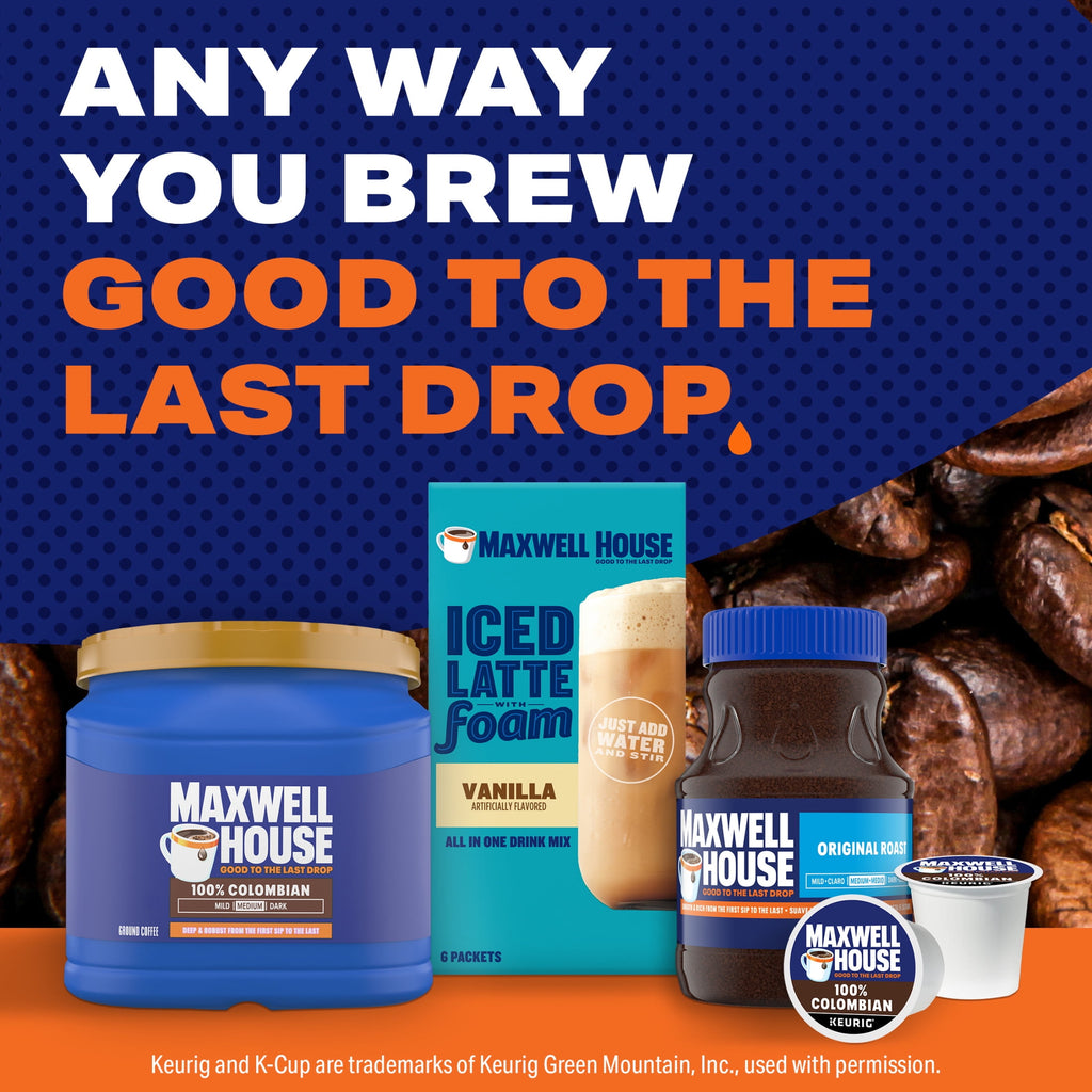 Maxwell House 100% Colombian Naturally Caffeinated Medium Roast Ground Coffee 23.1 oz Canister