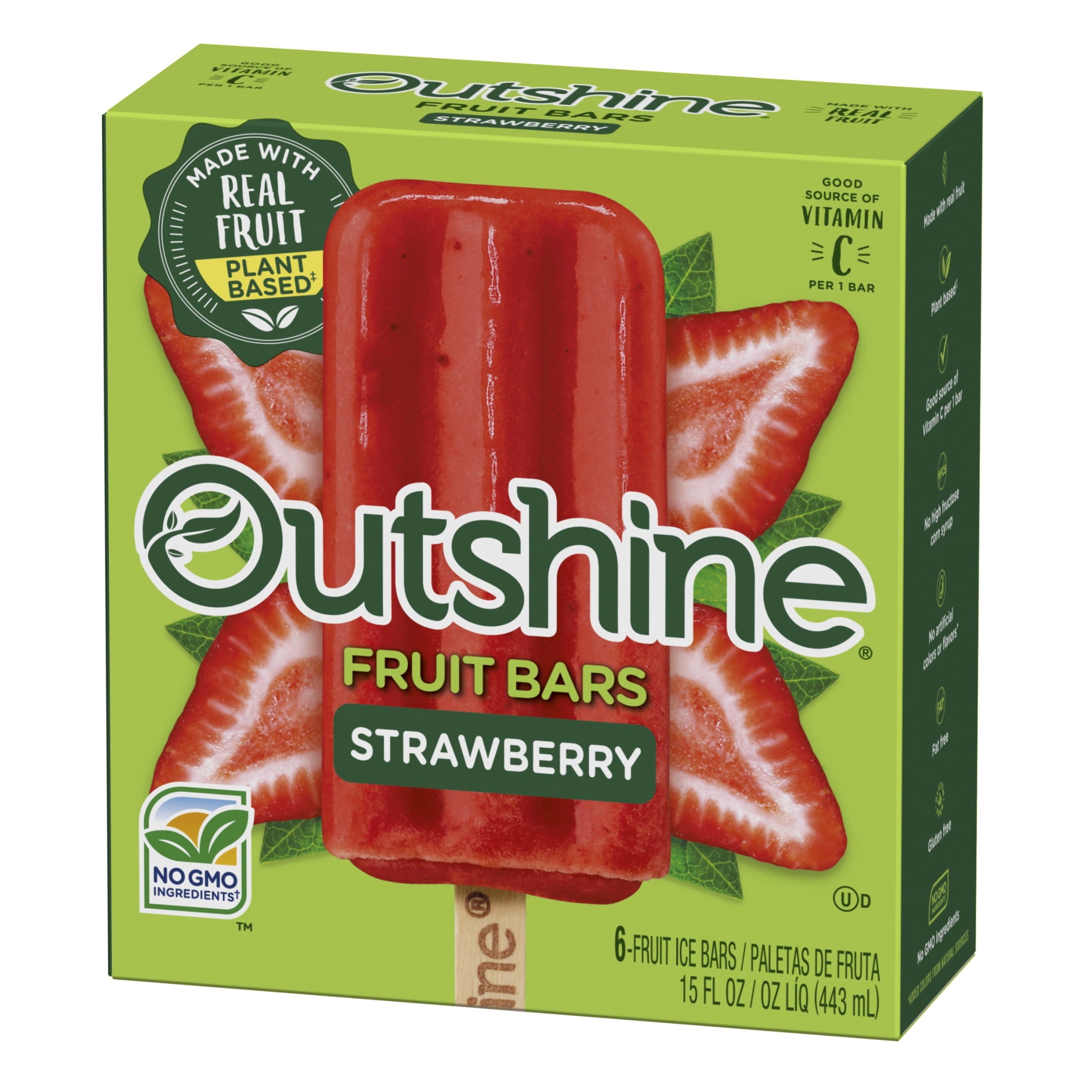 Outshine Strawberry Frozen Fruit Bars 6 Count 14.7 Fl Oz