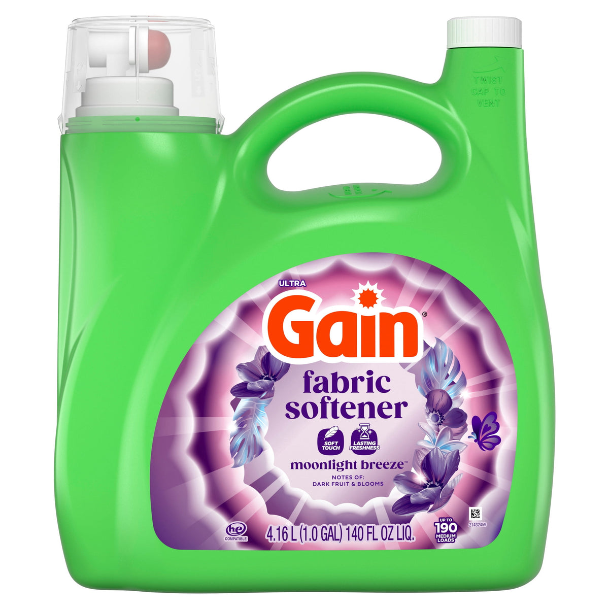 Gain Liquid Fabric Softener Moonlight Breeze Scent 140 fl oz 190 Loads
