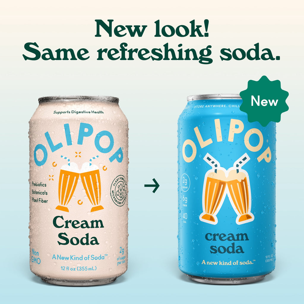 OLIPOP Cream Soda Prebiotic Soda Cans 12 Fl Oz 4 Pack