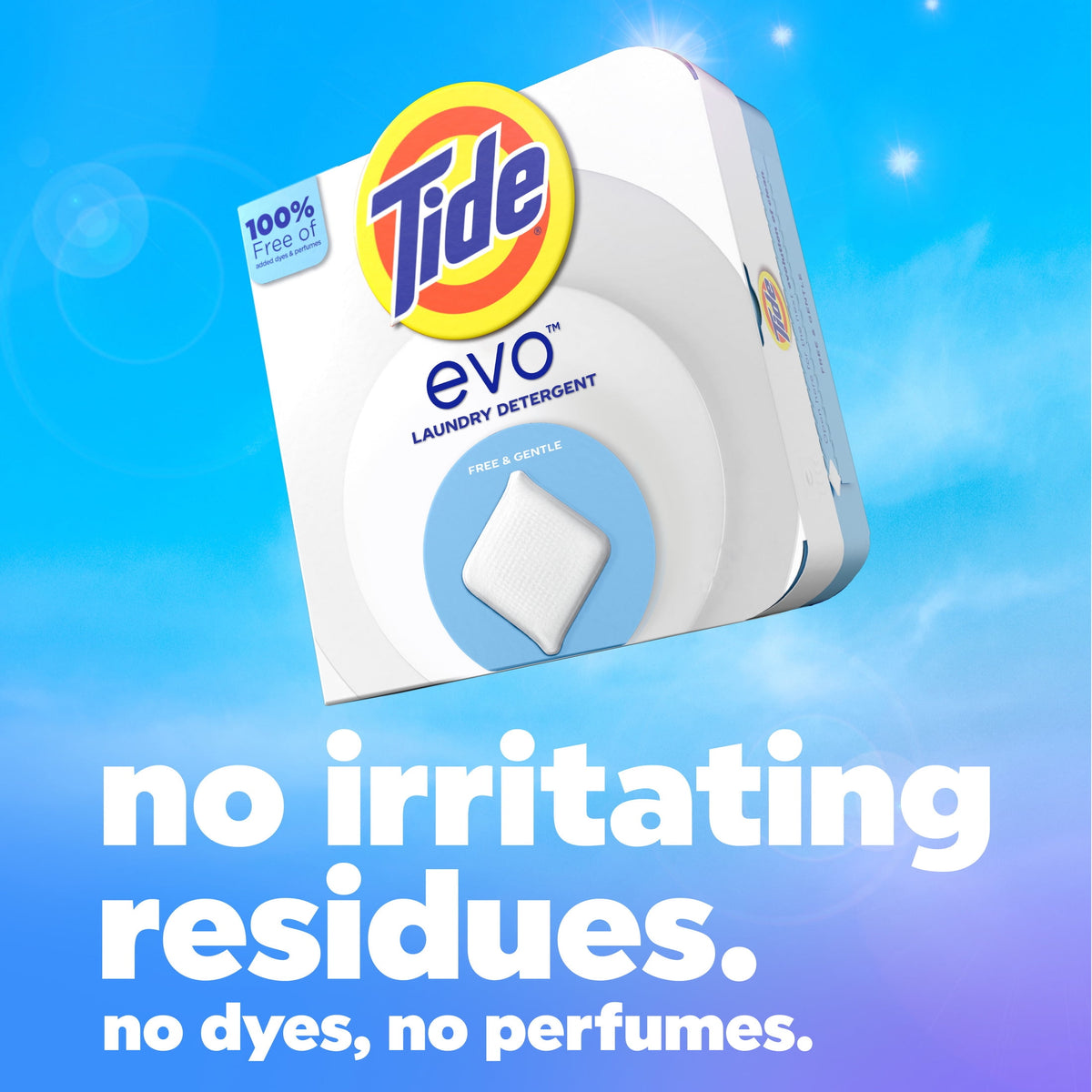 Tide Evo Free & Gentle Laundry Detergent Tiles Unscented 16 Count
