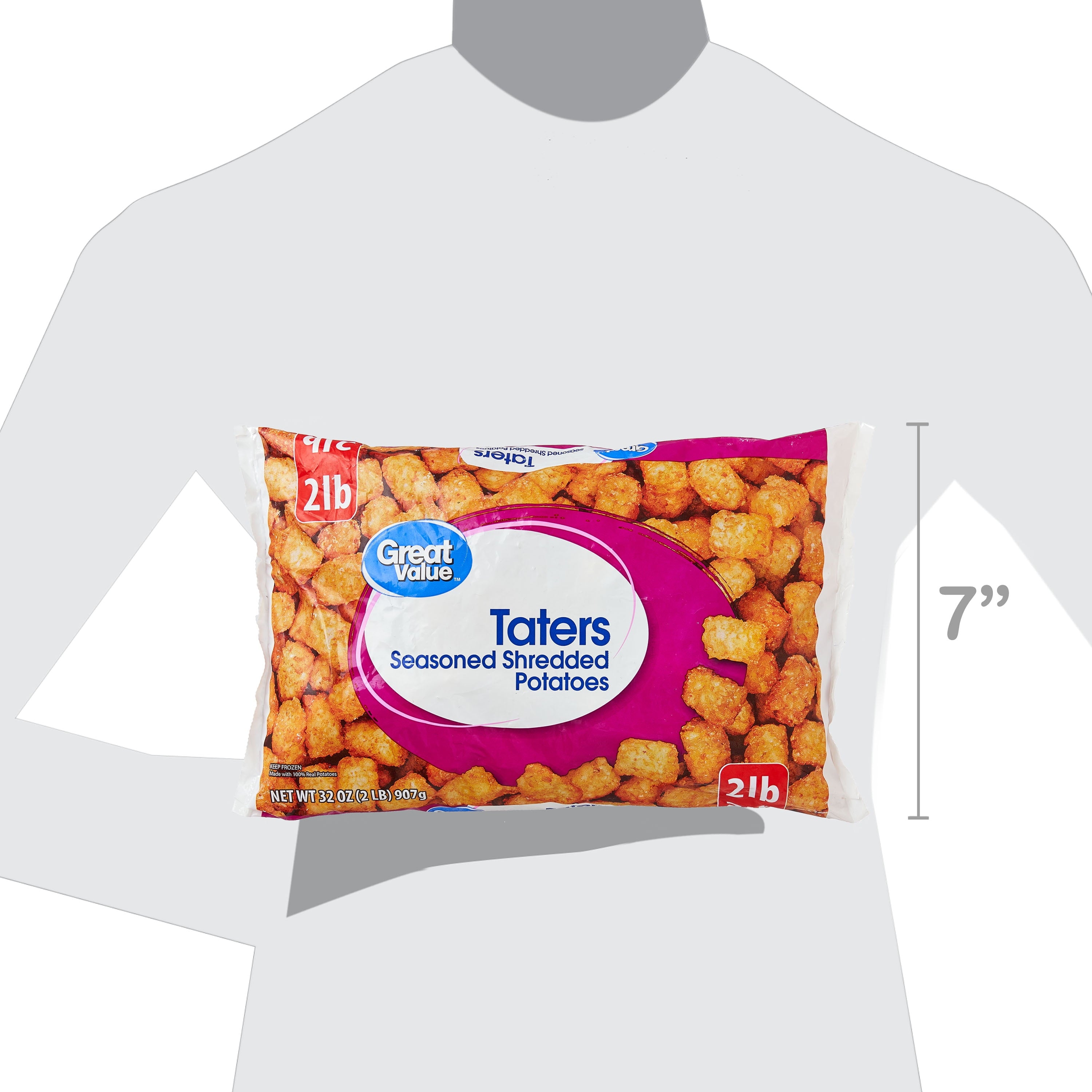 Great Value Taters Seasoned and Shredded Potatoes 32 Oz Frozen