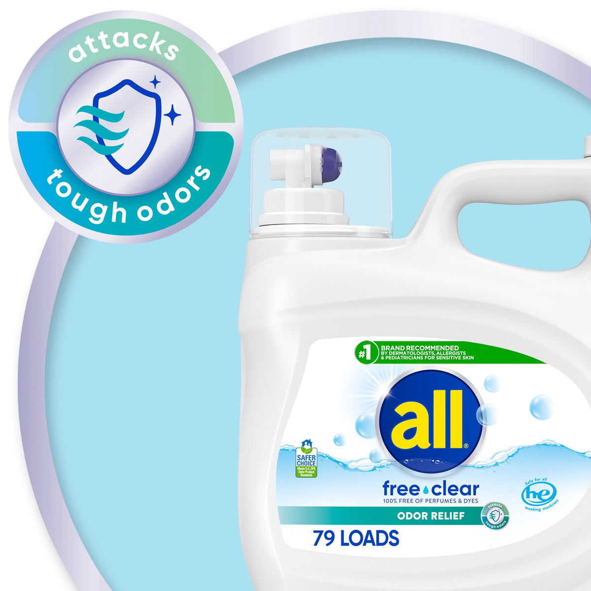 all Free Clear Odor Relief Liquid Laundry Detergent 118 fl oz 79 Loads