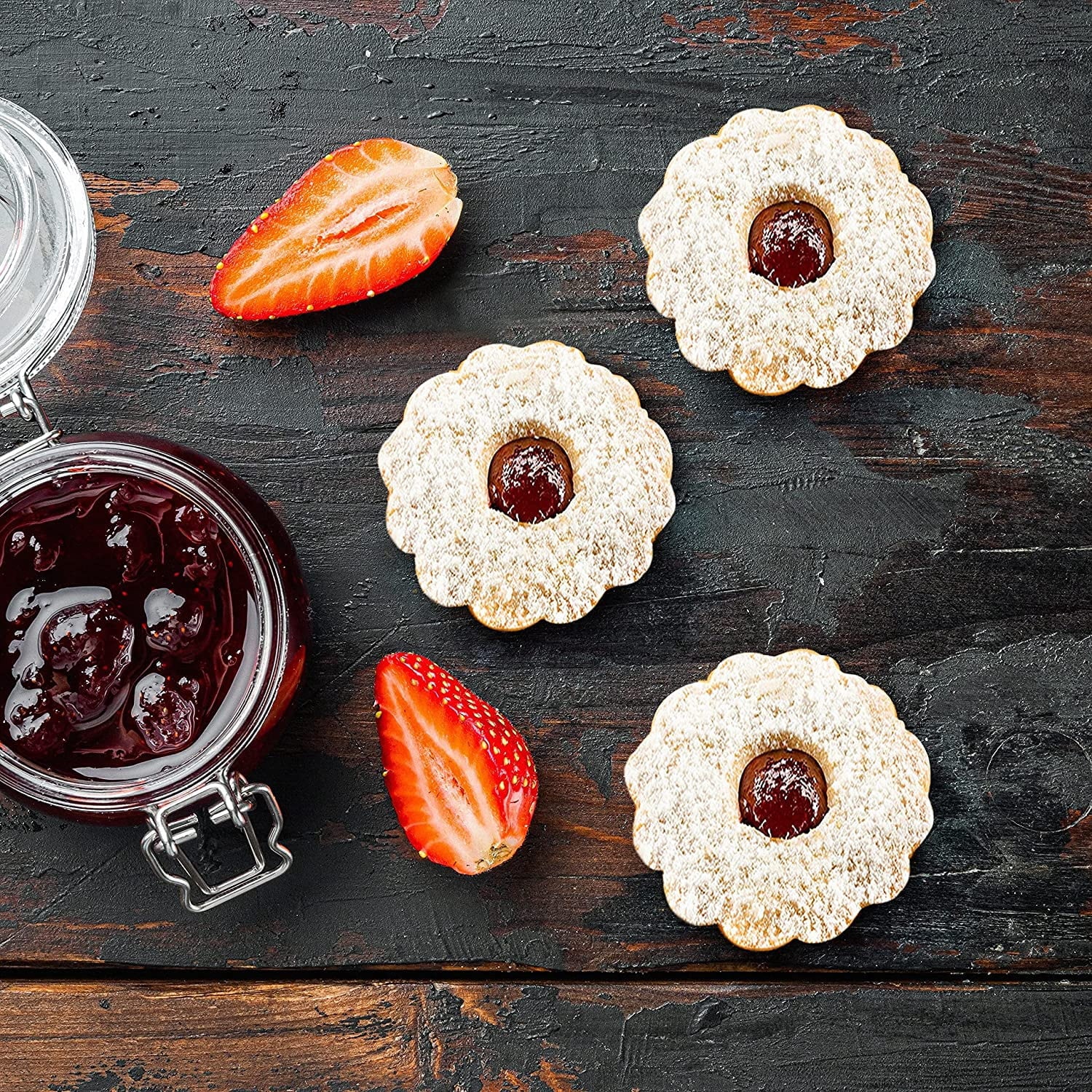 Linzer Tart Cookies Raspberry Jam 9 Oz 10 Count Stern's Bakery