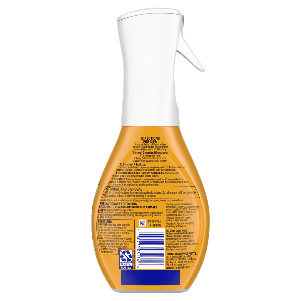 Mr. Clean Clean Freak Antibacterial All Purpose Cleaner Summer Citrus 16 fl oz Spray