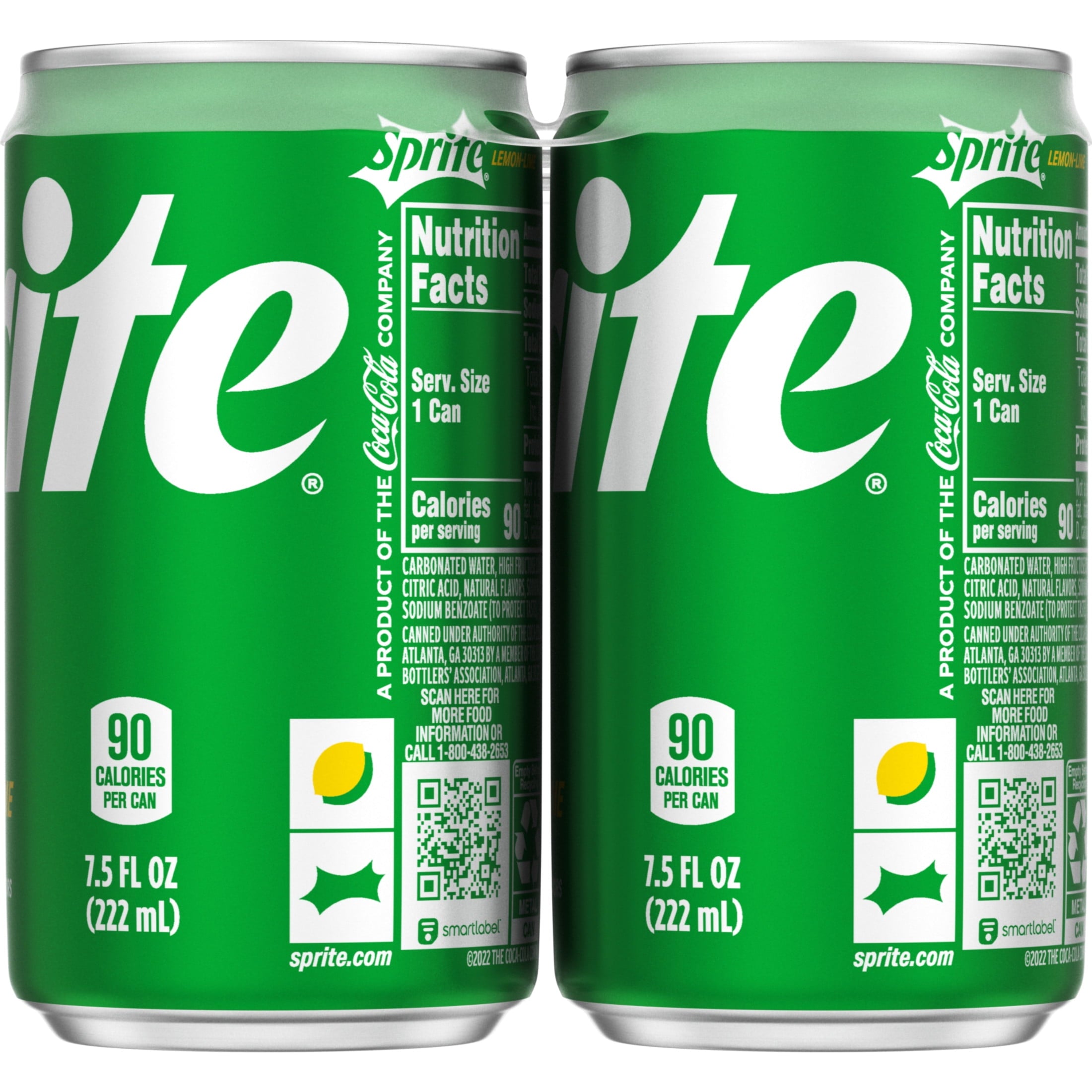 Sprite Lemon-Lime Caffeine Free Soda Pop Mini Cans 7.5 Fl Oz 6 Pack
