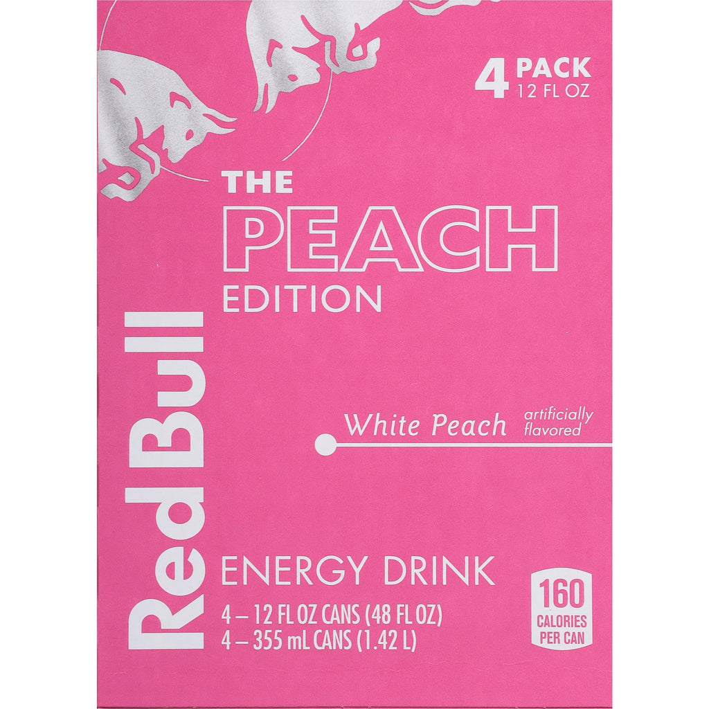 Red Bull Peach Edition Energy Drink 12 fl oz 4 Pack Cans