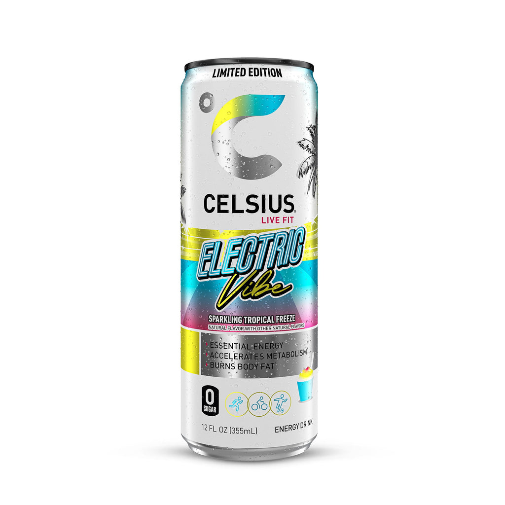 CELSIUS Sparkling Electric Vibe Energy Drink 12 fl oz Single Can