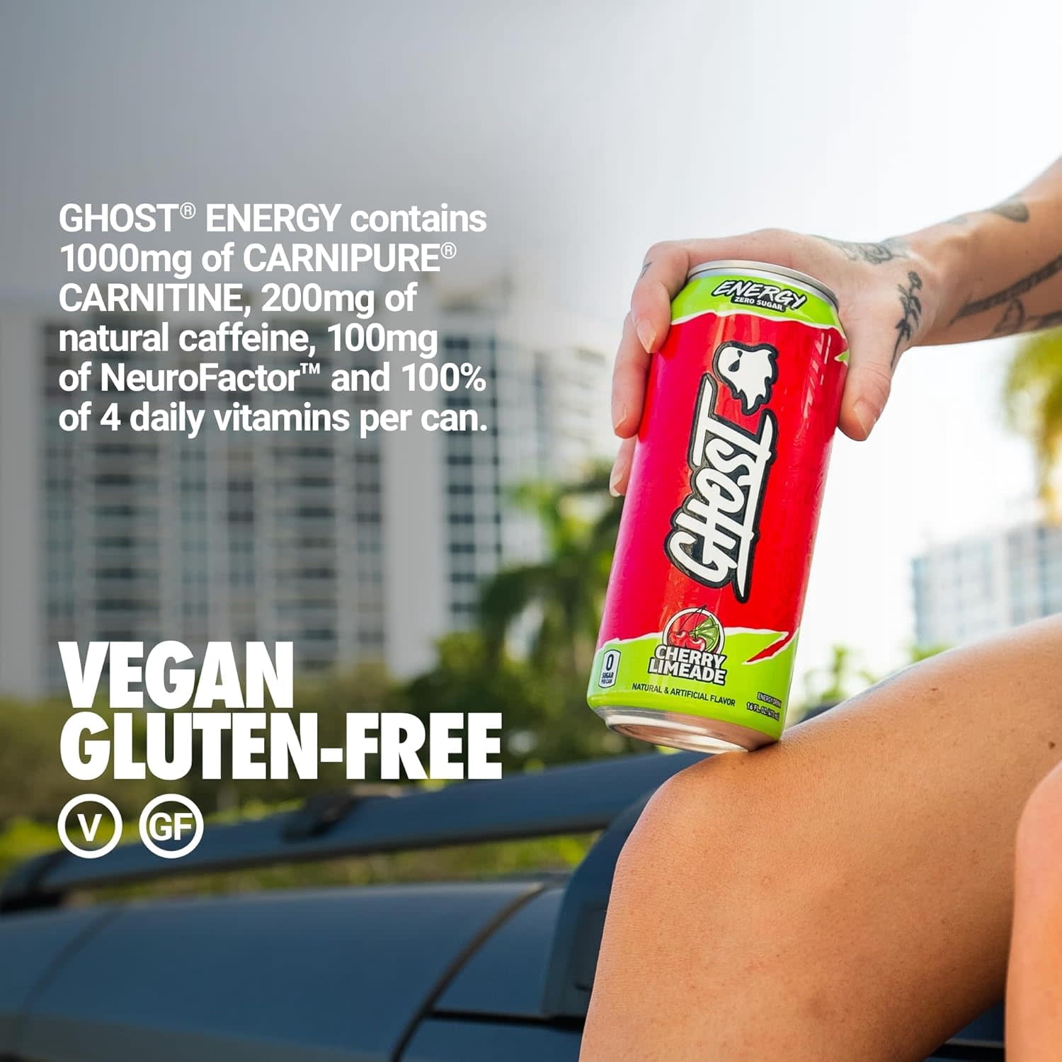 GHOST Energy Cherry Limeade Sugar Free Energy Drink 16 fl oz Single Can